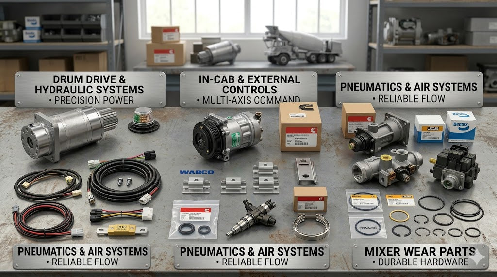 BB Overstock PartsGenuine OEM Concrete Mixer Truck & Drum Components Collection Image 