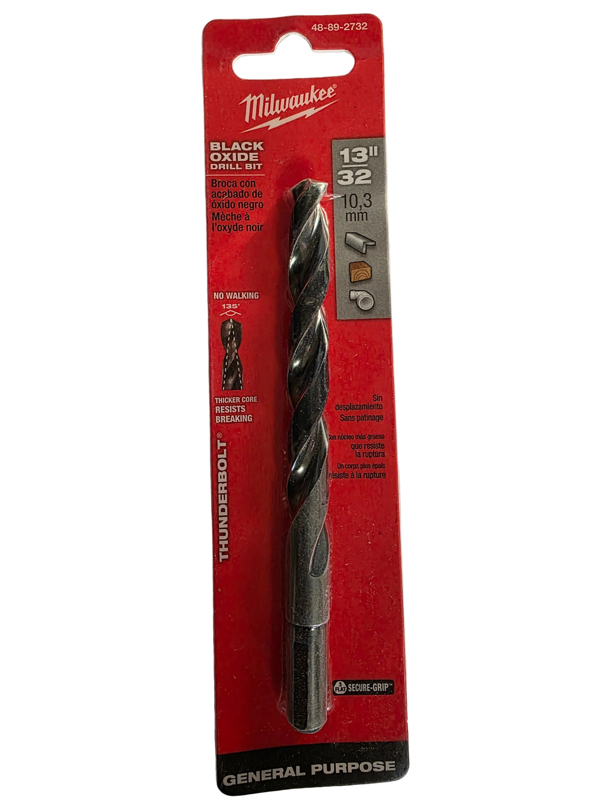 13/32"
Genuine Milwaukee Thunderbolt 
Black Oxide Jobber Length Drill Bit