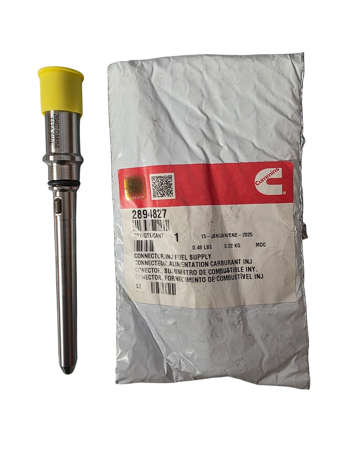 Genuine Cummins 2894827 Fuel Injector Supply Connector | ISX12, QSX15, X15 | EPA13 OEM