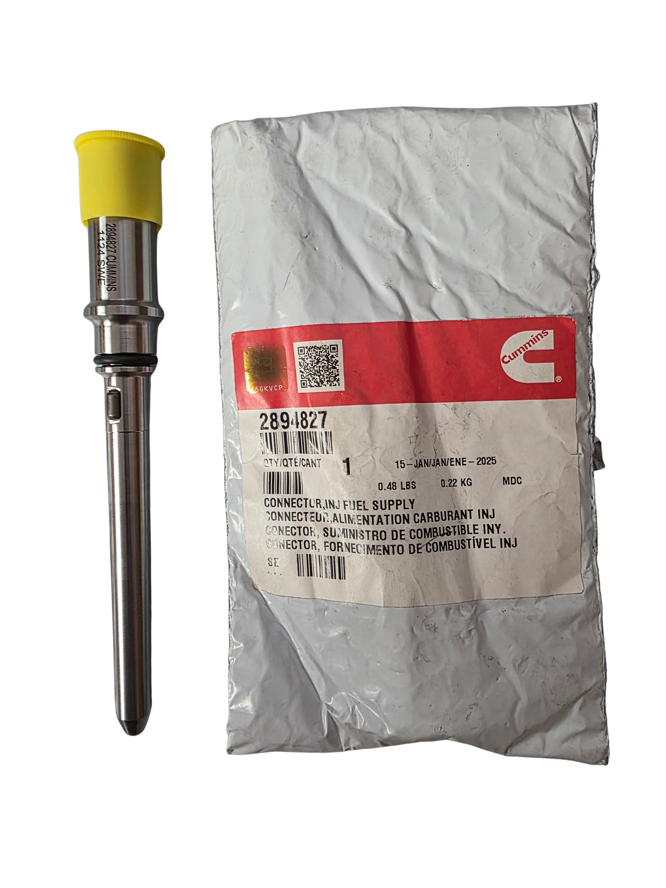 Genuine Cummins 2894827 Fuel Injector Supply Connector | ISX12, QSX15, X15 | EPA13 OEM