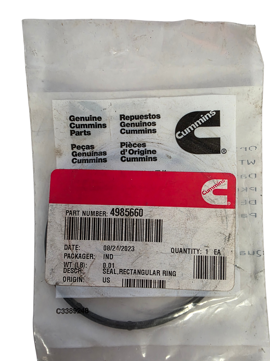 Genuine Cummins 4985660 Rectangular Seal Ring | Fits ISX15, QSX15, X15 | OEM New Old Stock