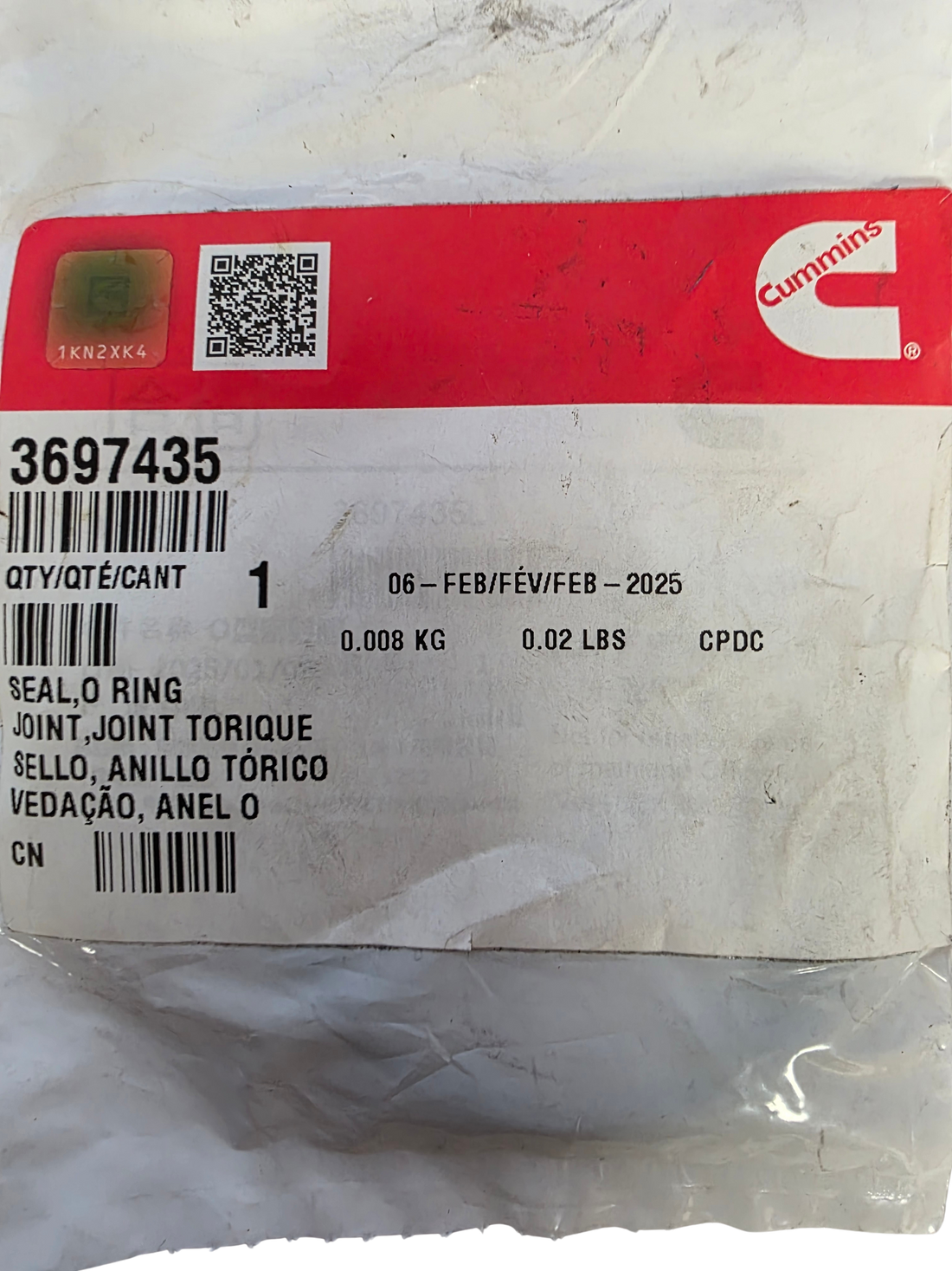 Genuine Cummins 3697435 Multi-Purpose O-Ring Seal | Fits X12, ISG11, ISG12