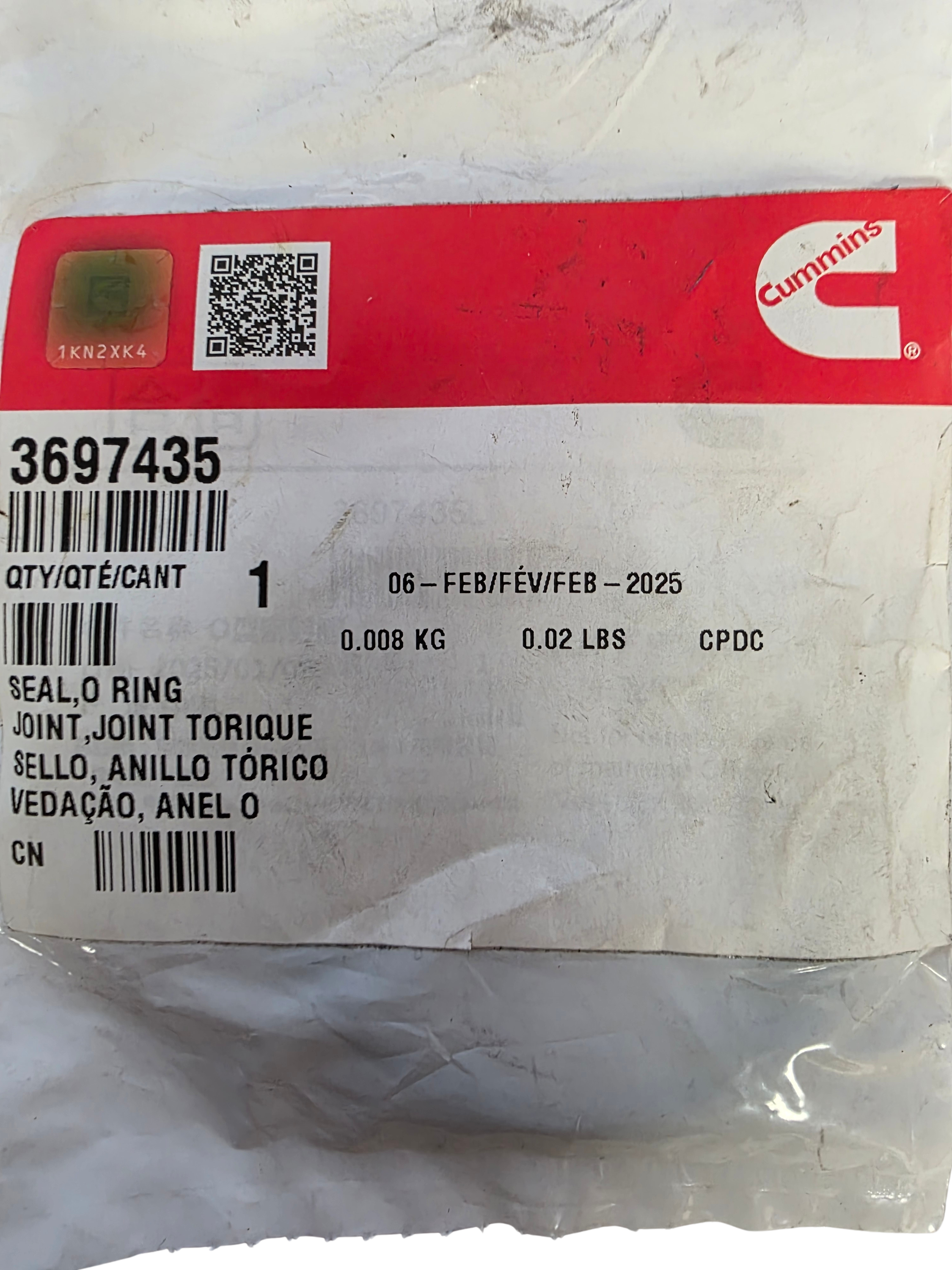Genuine Cummins 3697435 Multi-Purpose O-Ring Seal | Fits X12, ISG11, ISG12 | OEM New Old Stock