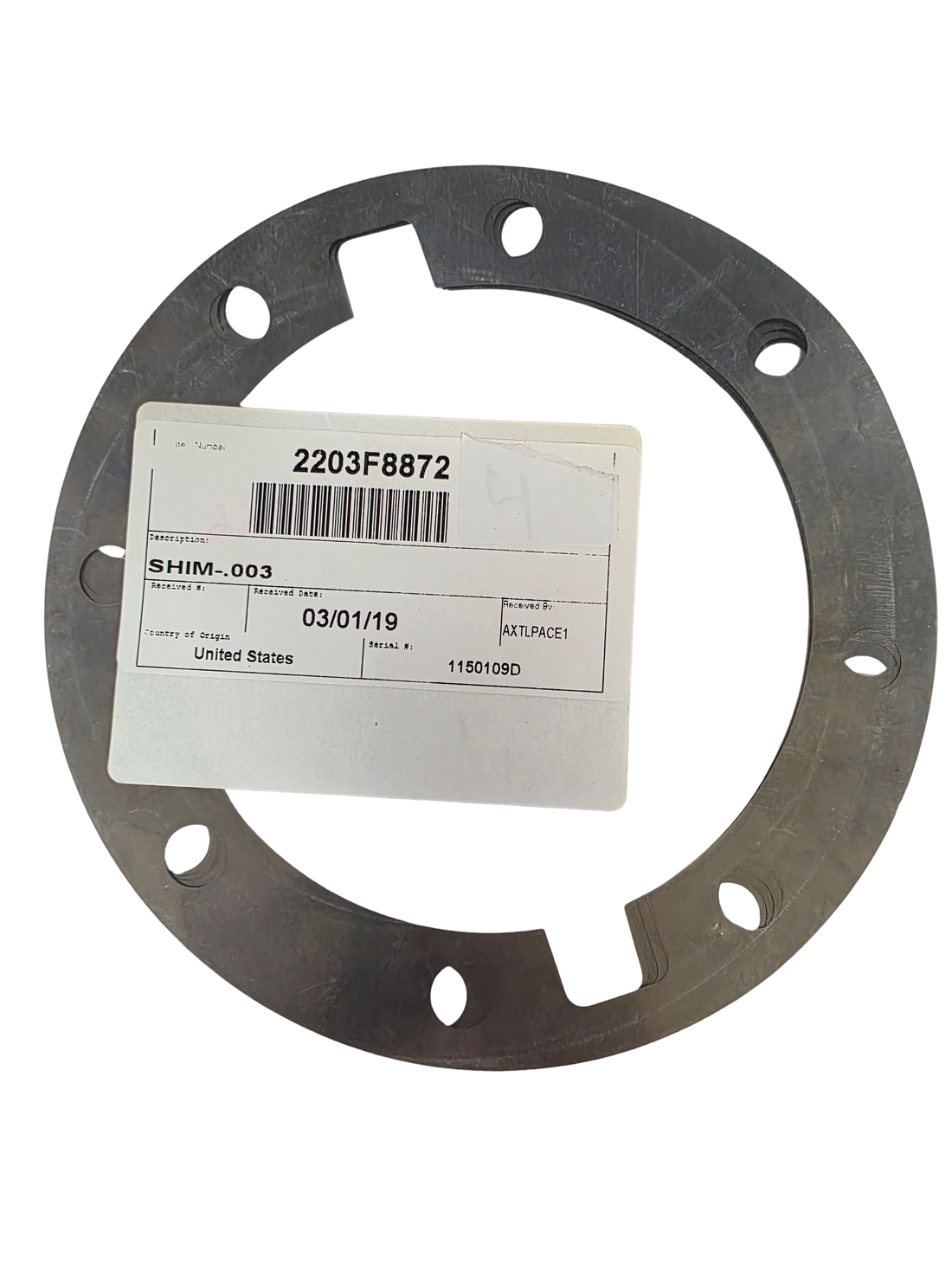 Meritor # 2203F8872; Precision Shim .003 for Differential and Driveline service.