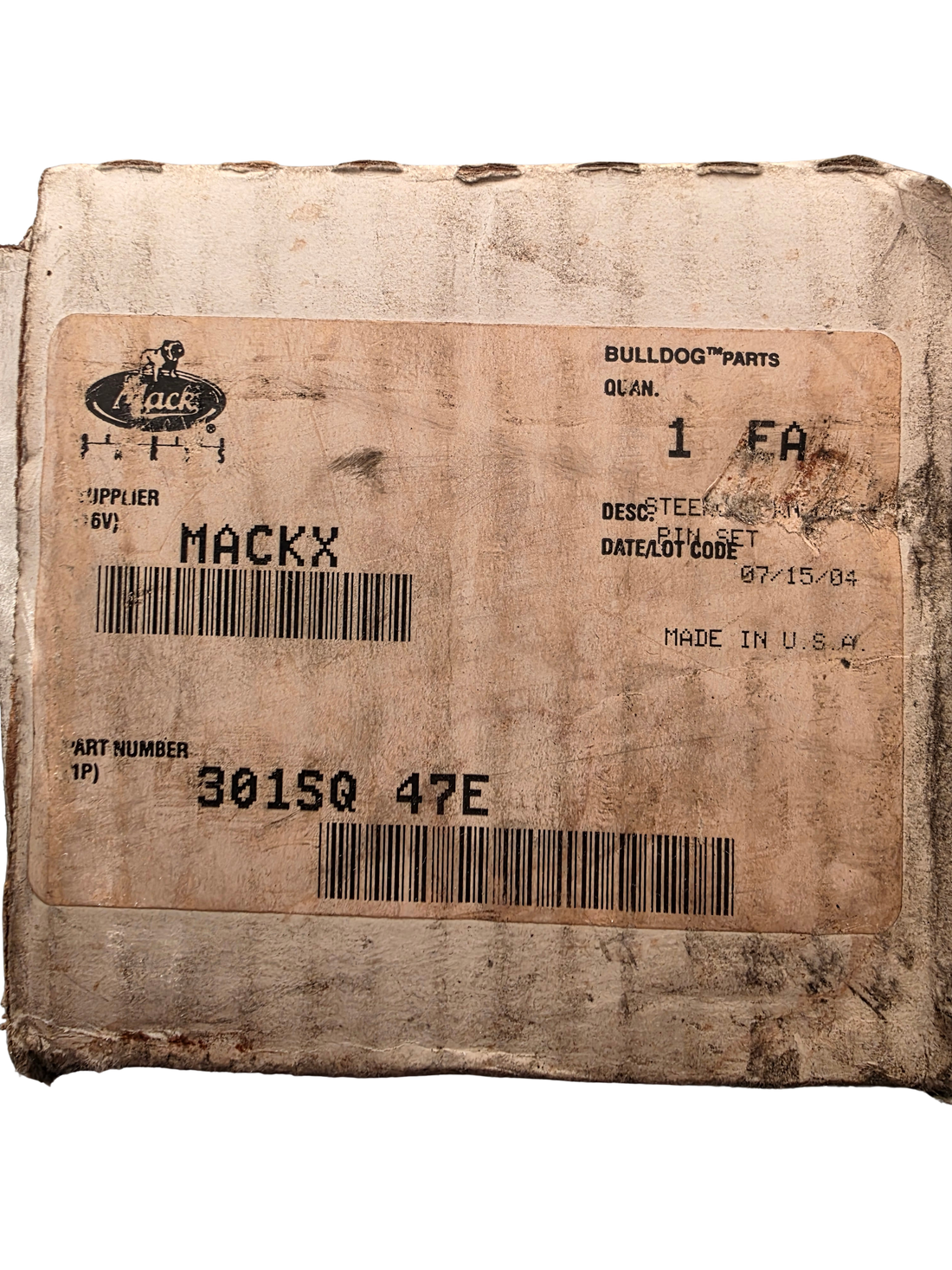 Genuine Mack 301SQ 47E tapered king pin kit with bronze bushings and accessories