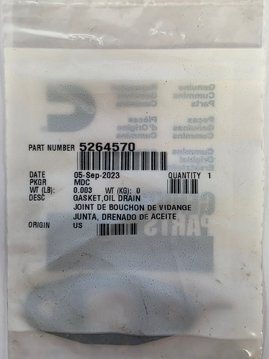Genuine Cummins 5264570 Oil Drain Gasket | Turbocharger Return Seal | Fits ISX15, QSX15, ISM