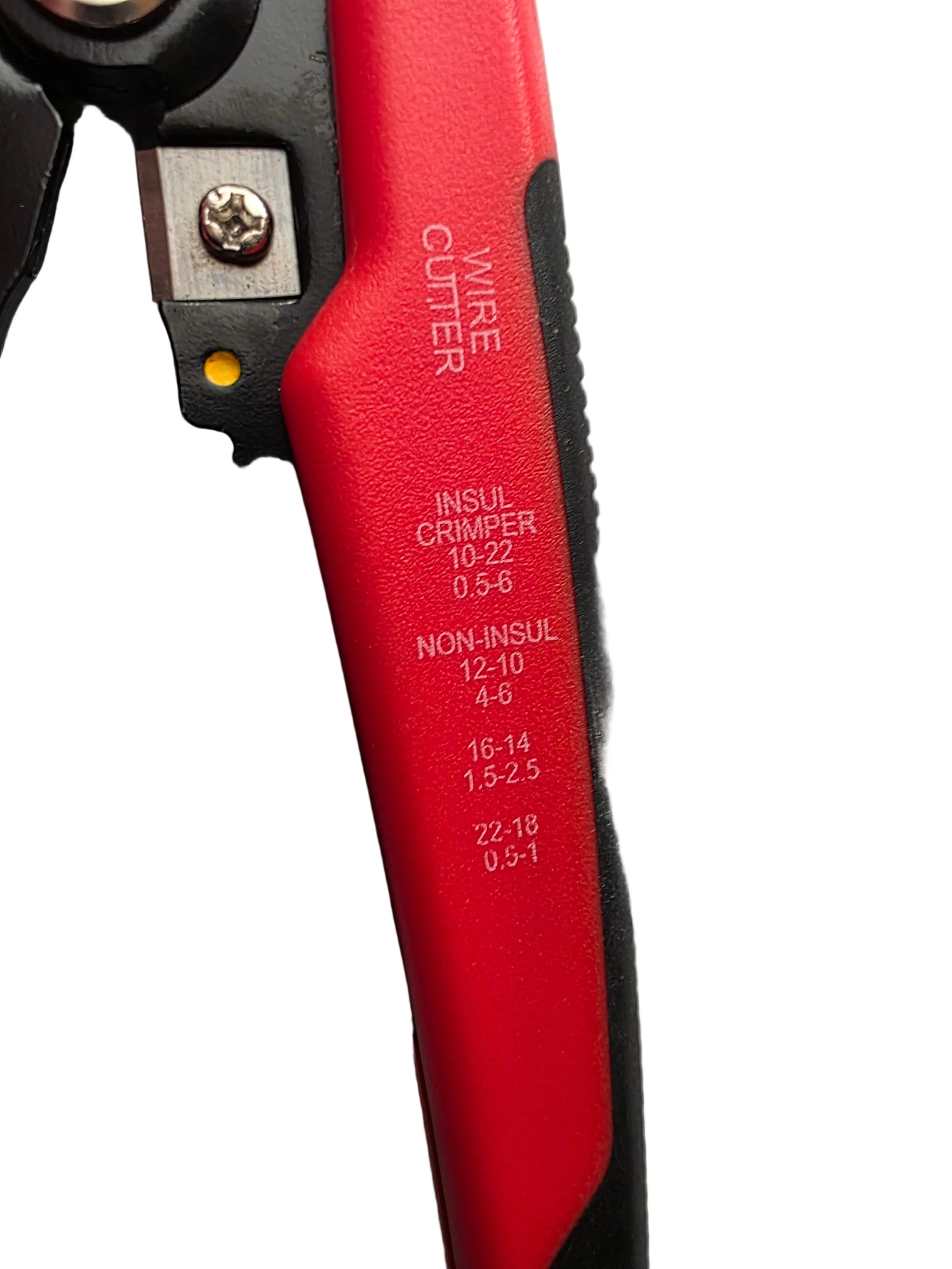 Red wire cutter on a textured white background