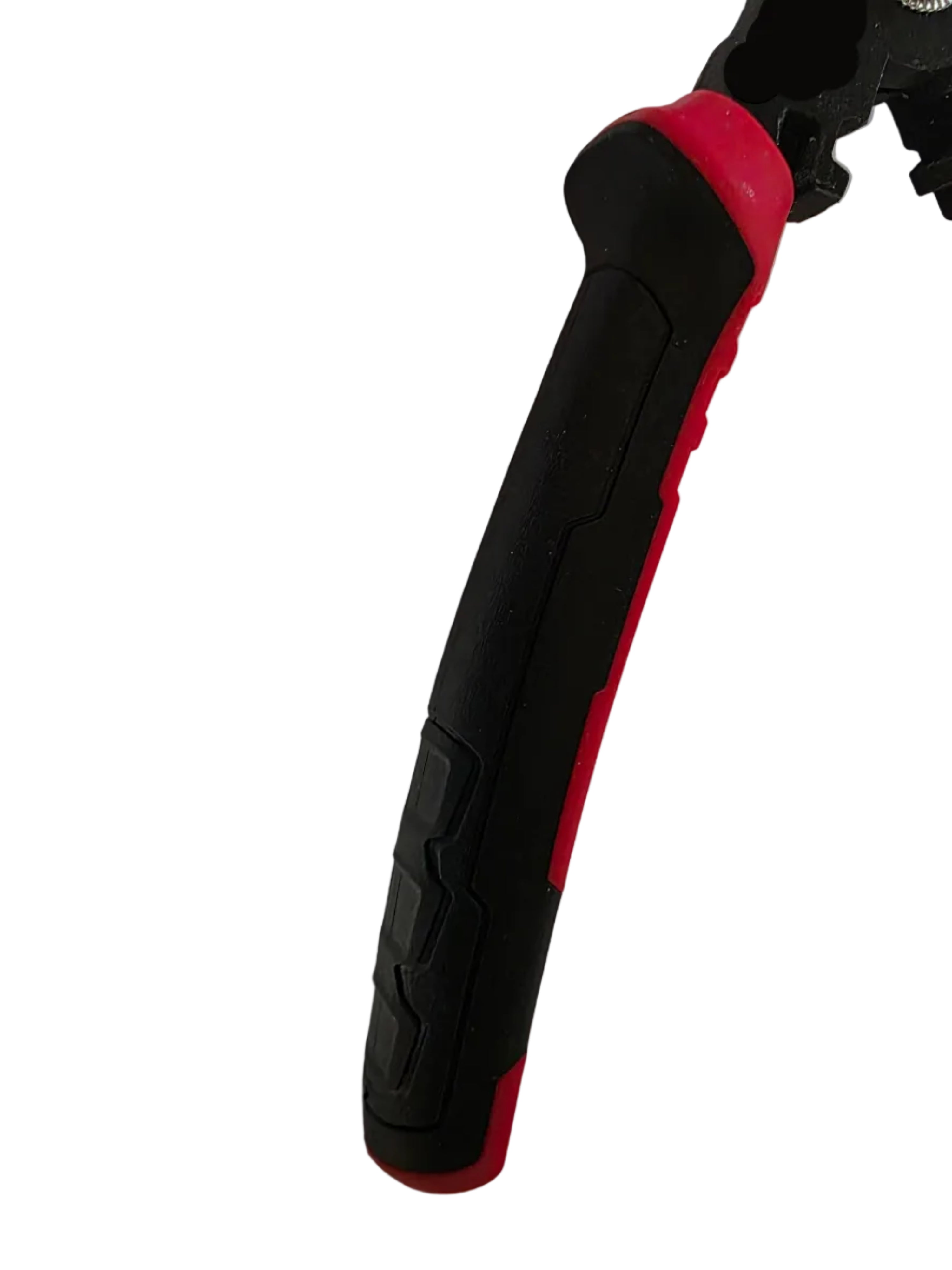 Black and red tool on a white background