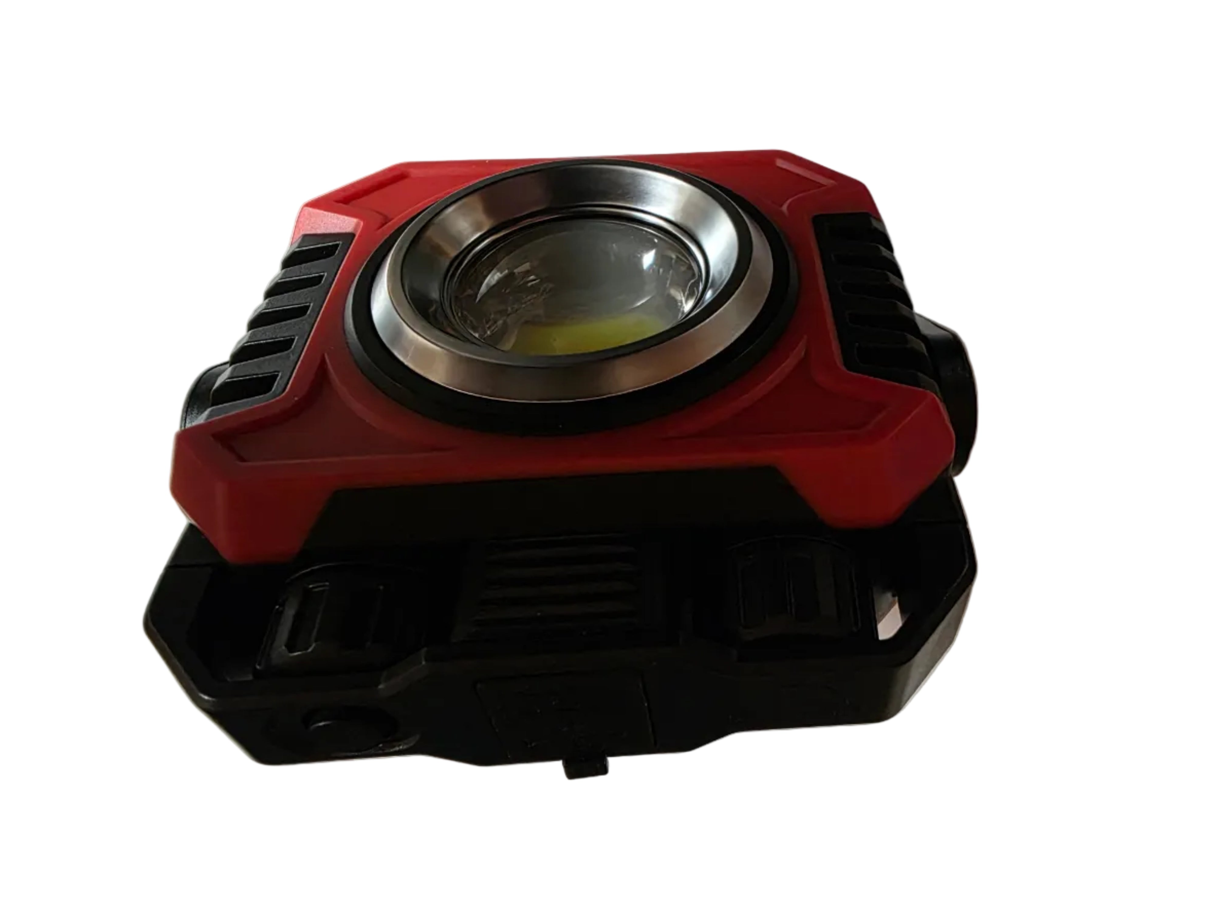 Red and black flashlight on a white background