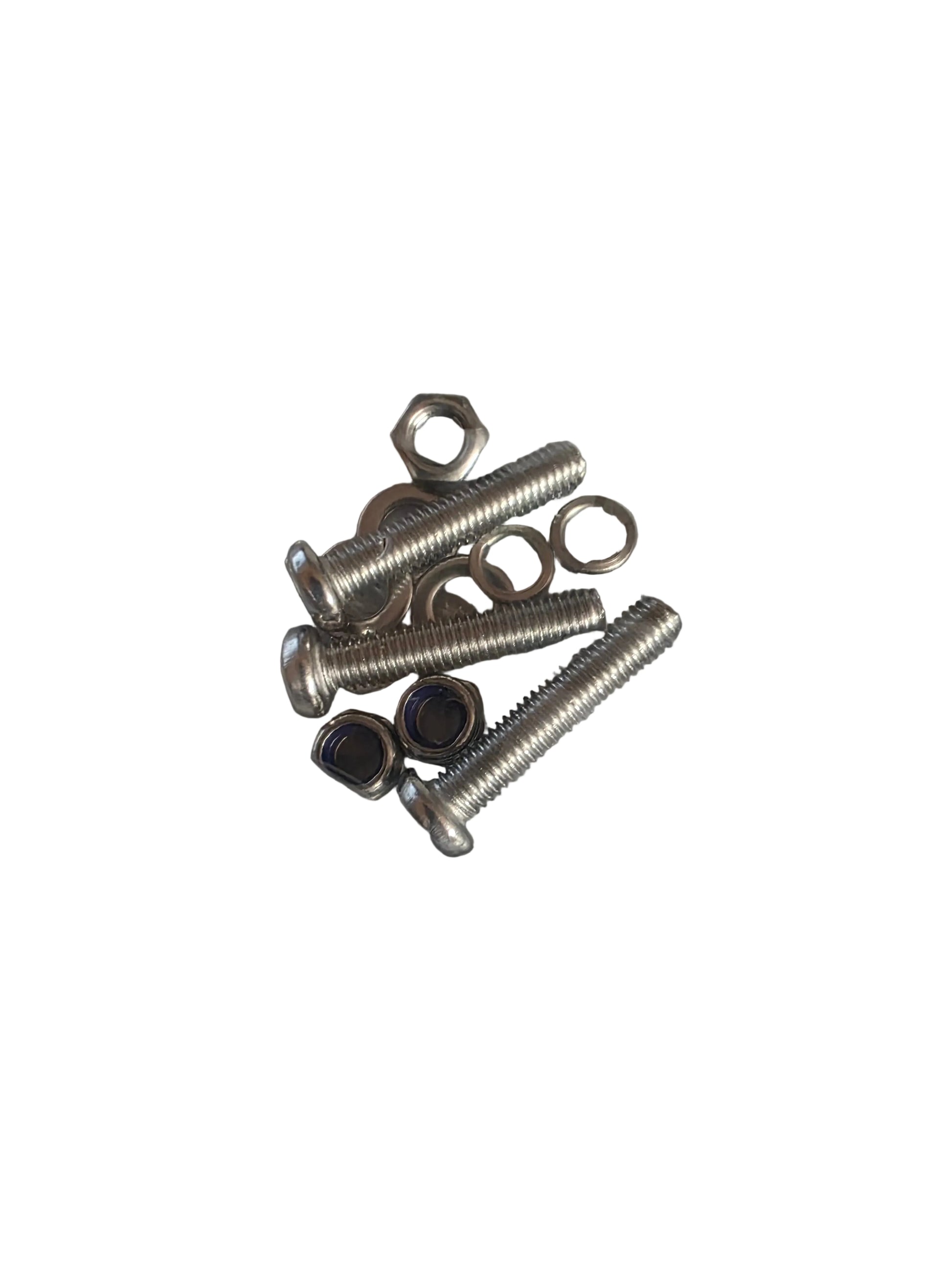 Packaged screws on a textured white background