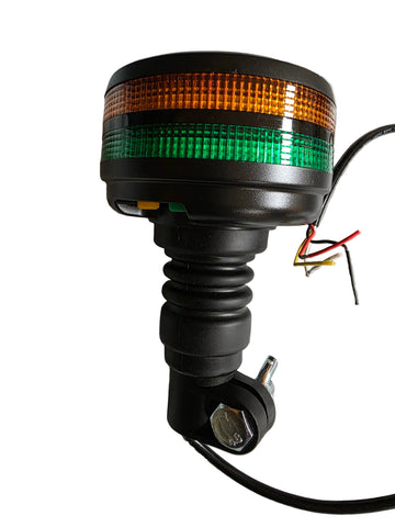 Better-Viz Post Style Dual-Layer LED Strobe Beacon (12-24VDC, IP67 Waterproof, Amber & Green) - KF-WB-833H-3