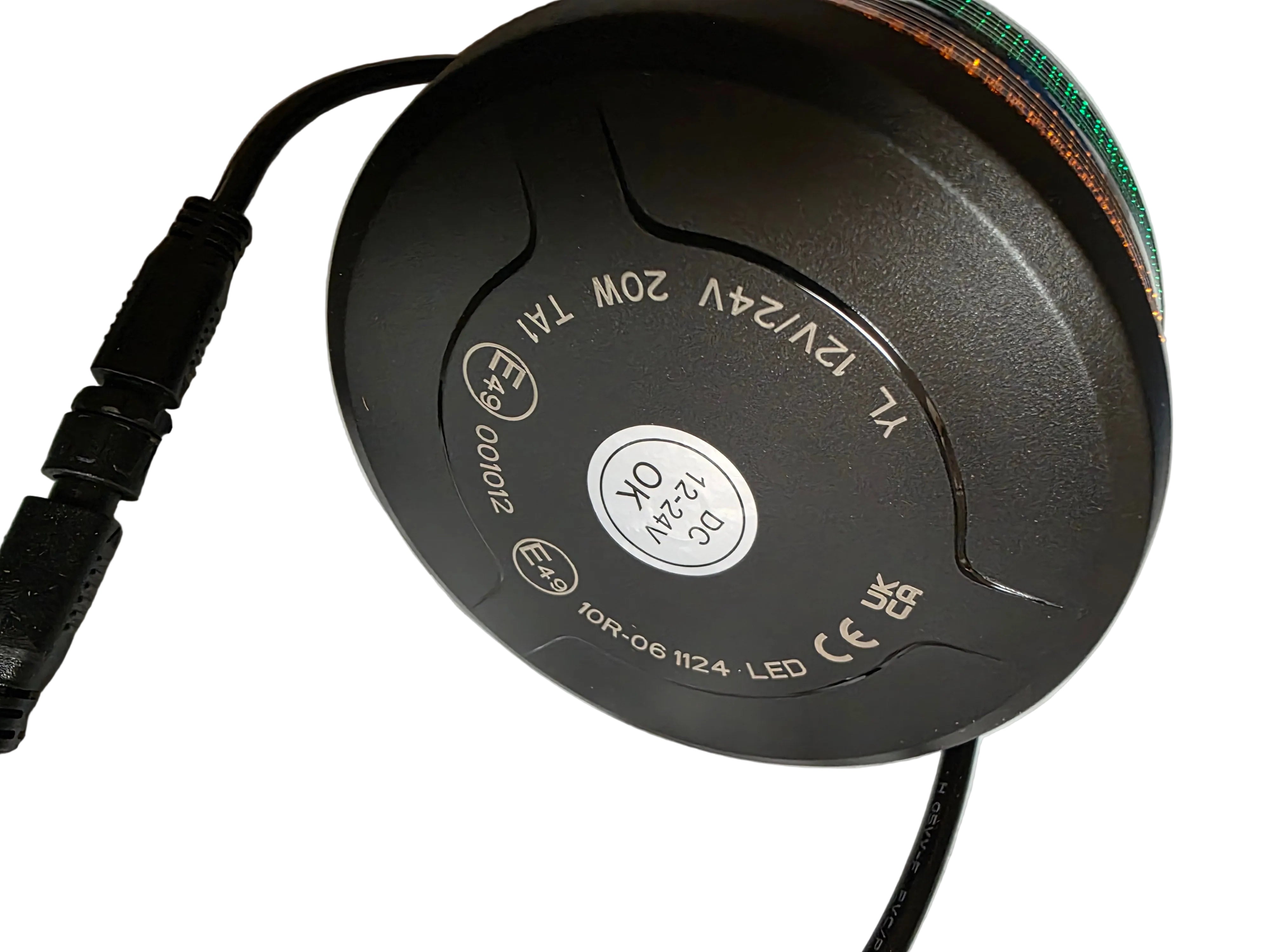 Better-Viz Post Style Dual-Layer LED Strobe Beacon (12-24VDC, IP67 Waterproof, Amber & Green) - KF-WB-833H-3