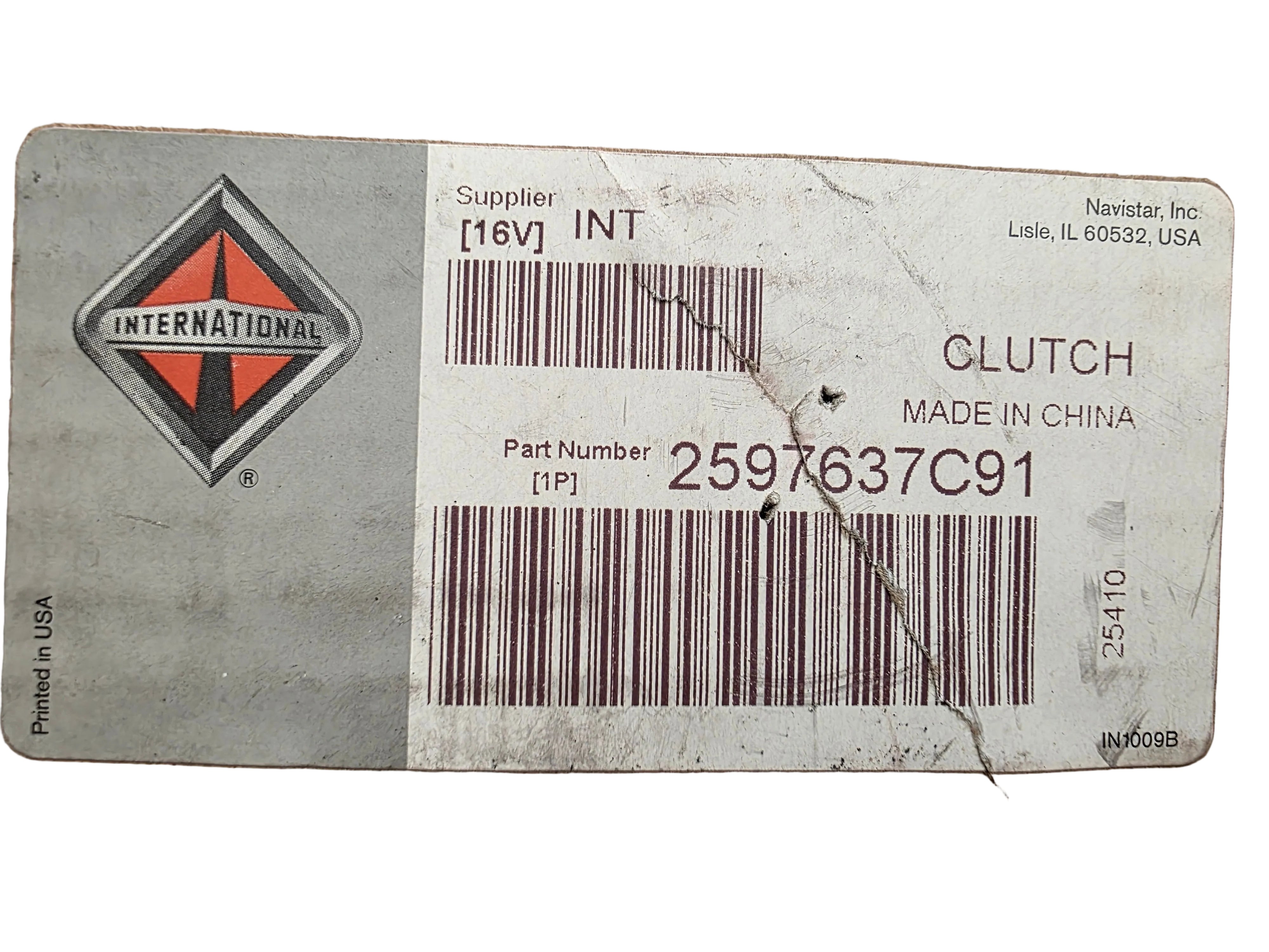 Genuine International 2597637C91 AC Compressor Clutch Drive Pulley (6-Groove, 12V) OEM Part Label