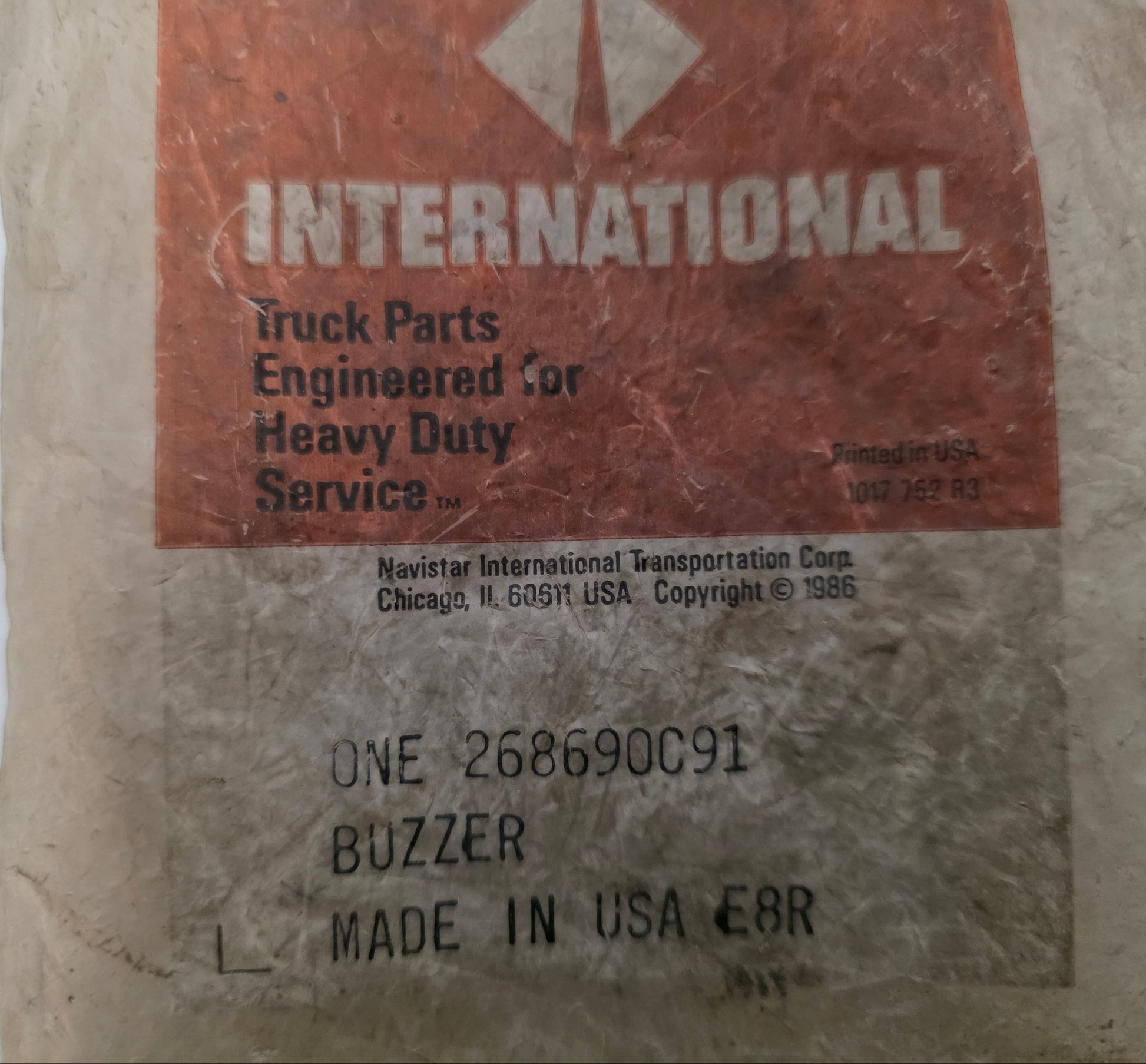 Genuine Navistar International 
268690C91 Low Air Pressure Buzzer OEM Package