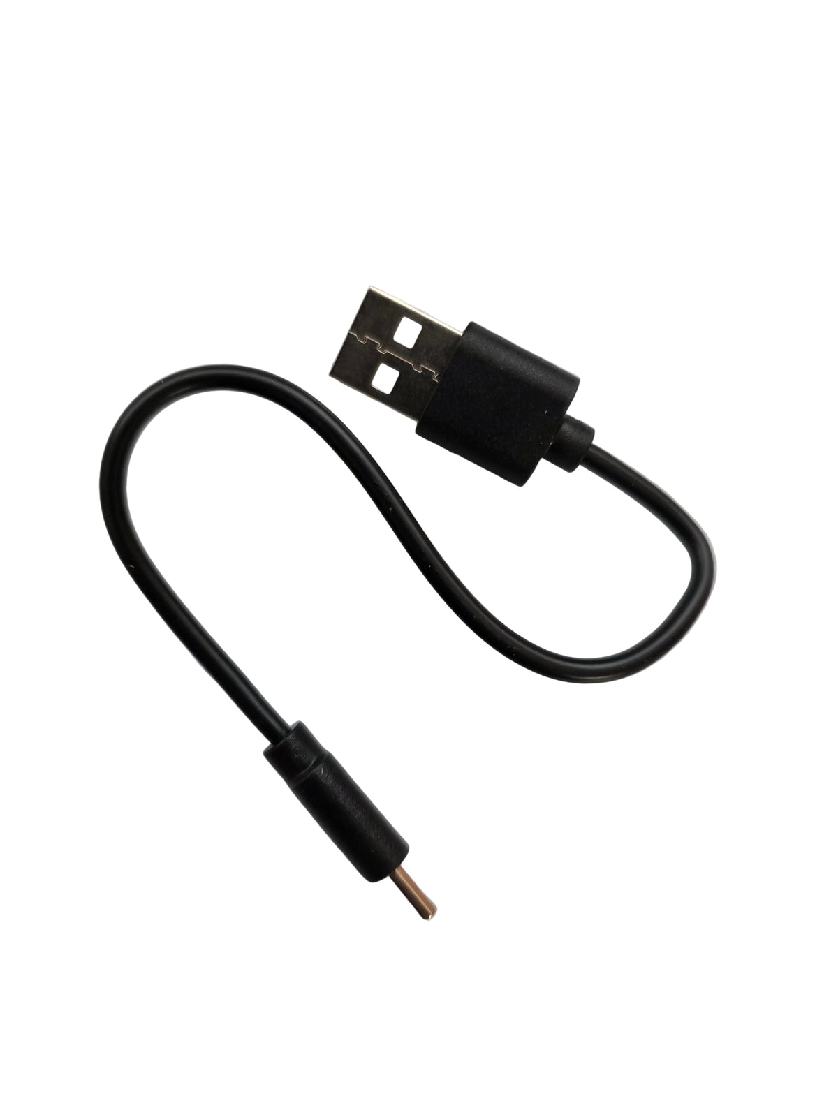 A black USB to micro-USB adapter cable with a USB-C connector on one end and a USB connector on the other, shown on a white background.