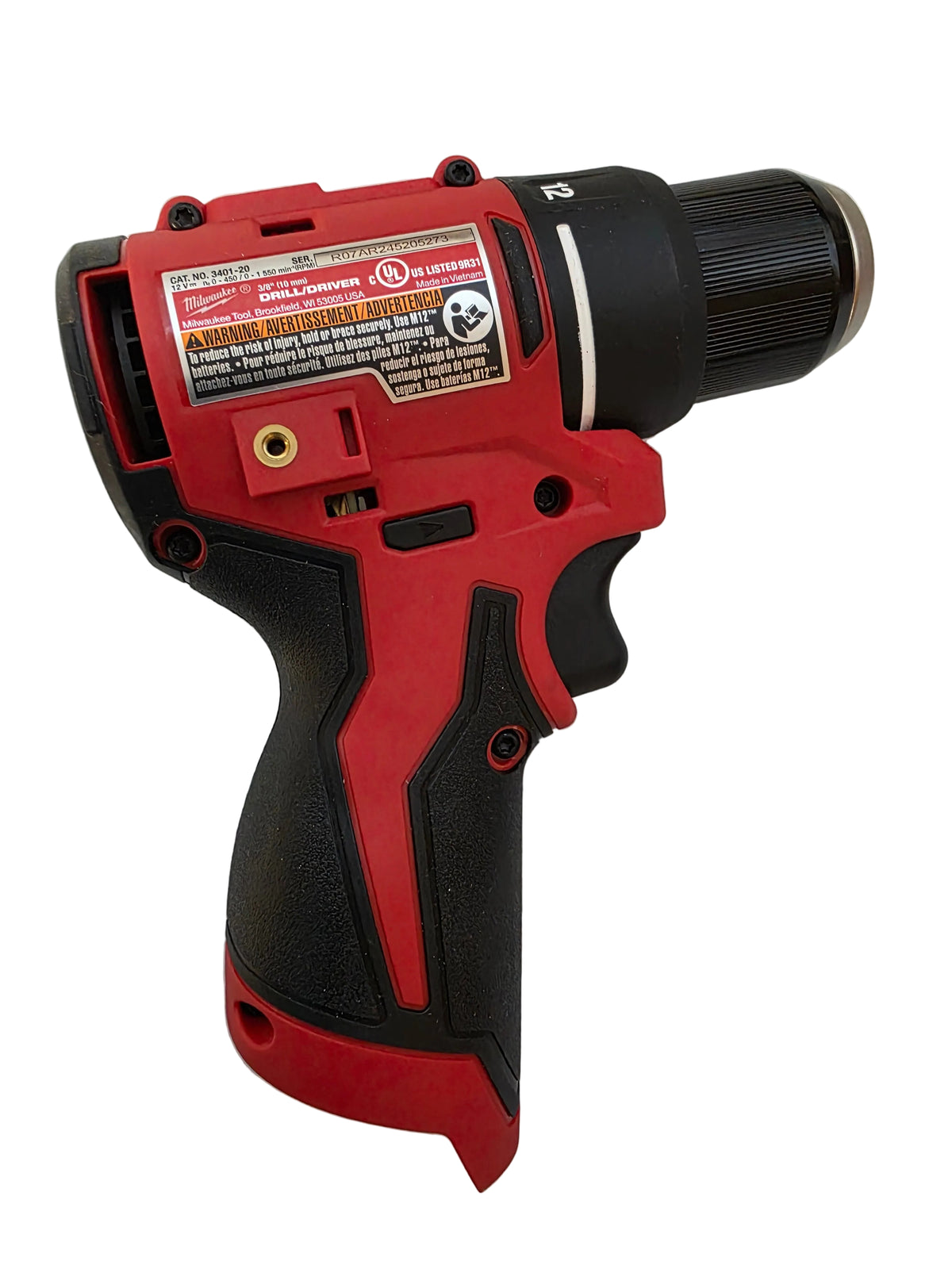 Milwaukee M12 12V Subcompact Brushless 3/8" Drill/Driver (Bare Tool) 3401-2