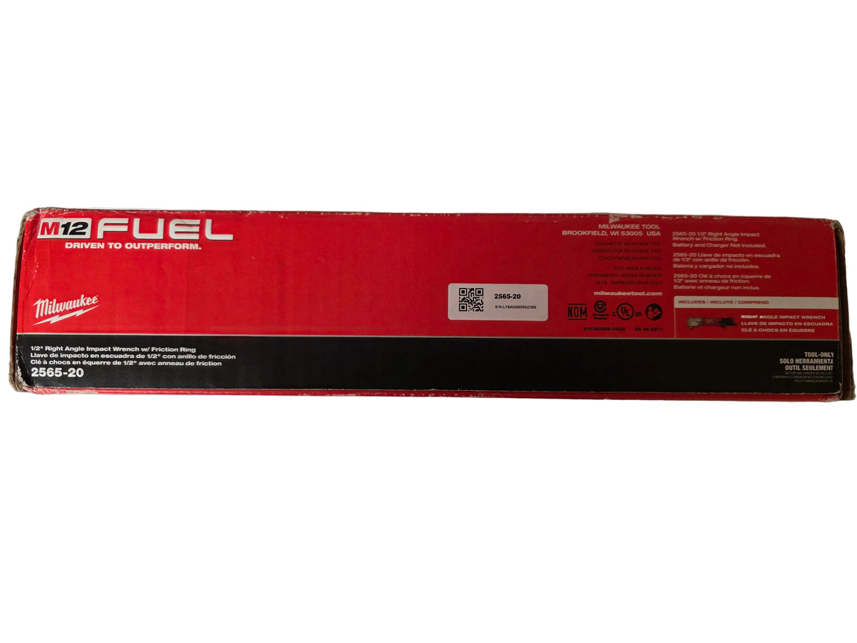 Milwaukee 2565-20 M12 Fuel 12V Lithium-Ion Cordless 1/2 inch Right Angle Impact Wrench with Friction Ring