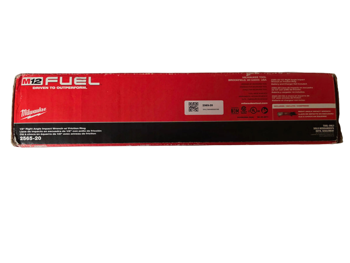 Milwaukee 2565-20 M12 Fuel 12V Lithium-Ion Cordless 1/2 inch Right Angle Impact Wrench with Friction Ring