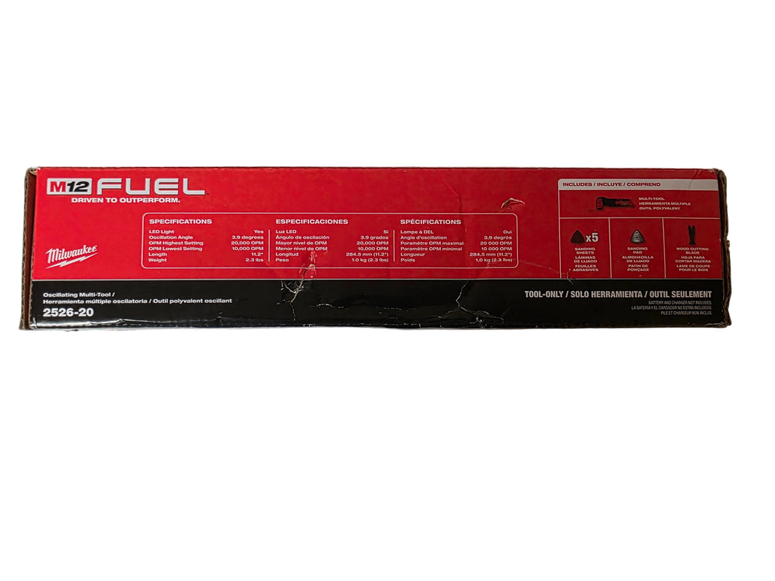 Milwaukee 2526-20 M12 FUEL 12V Cordless Oscillating Multi-Tool (Tool Only)