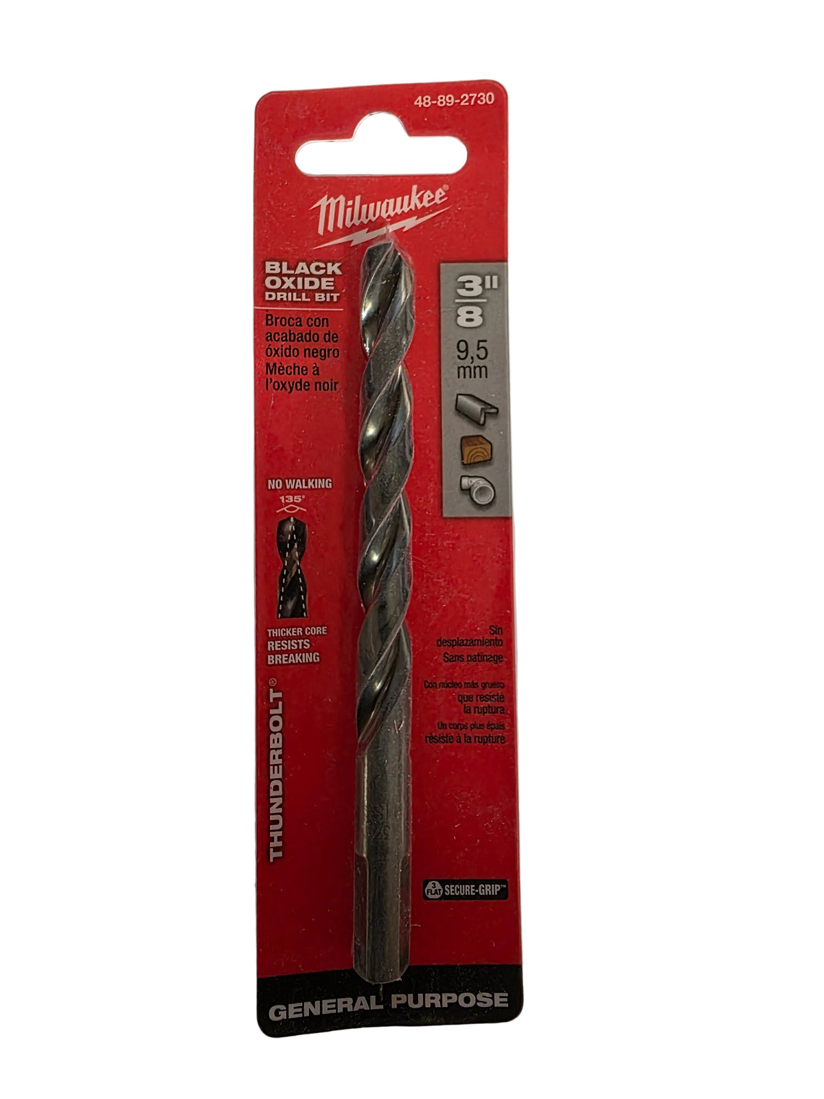 3/8"
Genuine Milwaukee Thunderbolt 
Black Oxide Jobber Length Drill Bit