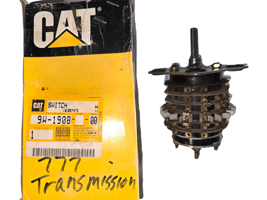 Cat transmission switch with packaging on a white background