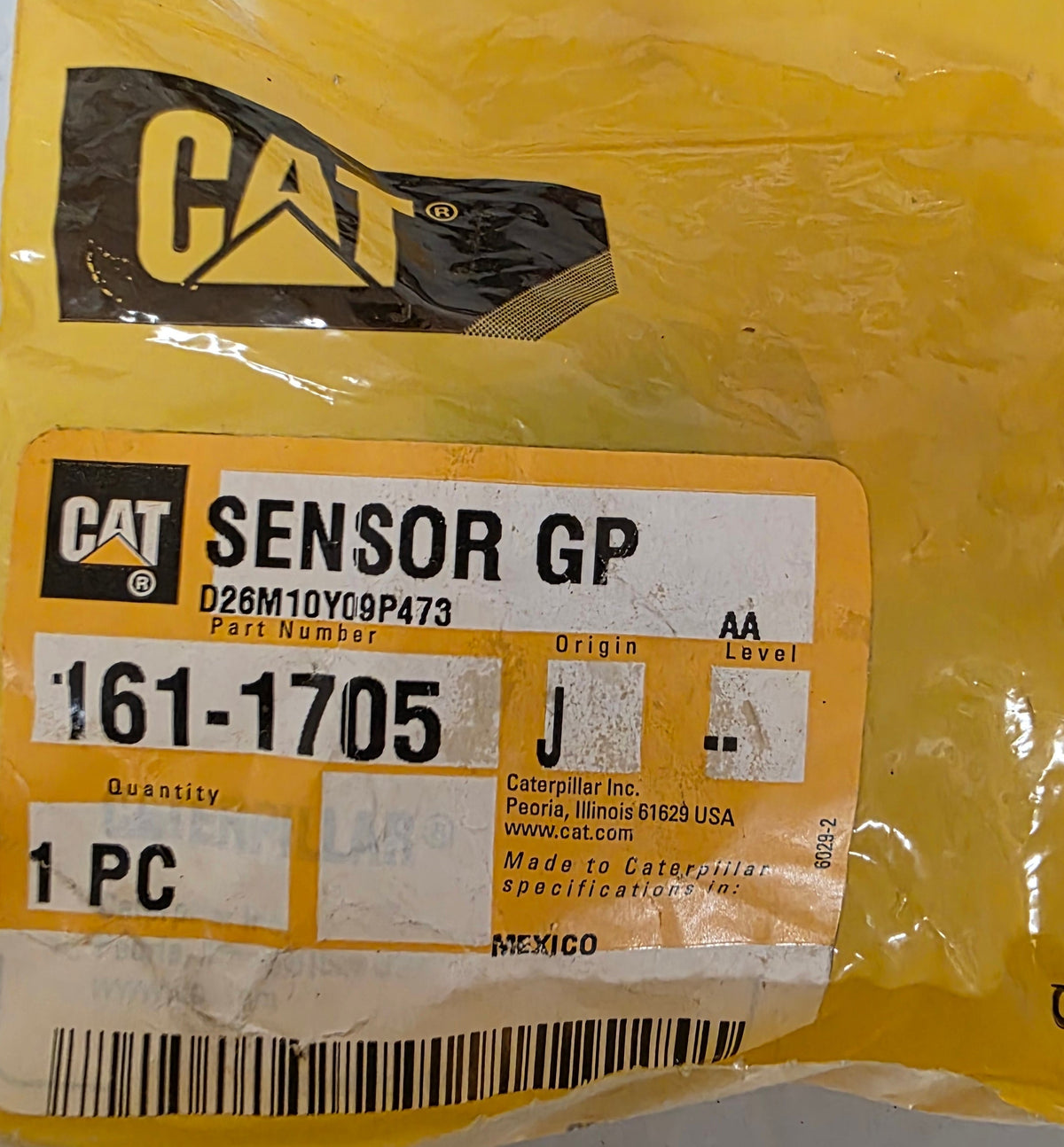 Genuine CAT 161-1705 Pressure Sensor Caterpillar 1611705 OEM Package