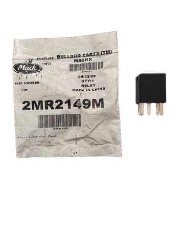 Genuine Mack 2MR2149 5-pin 12V relay switch for commercial trucks.