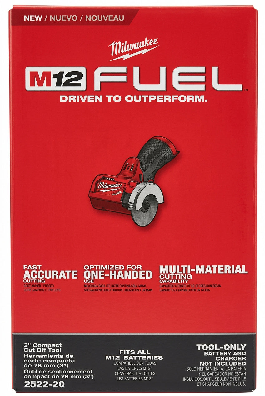Milwaukee M12 FUEL 2522-20 12V 3" Compact Cut-Off Tool (Bare Tool) OEM Package View