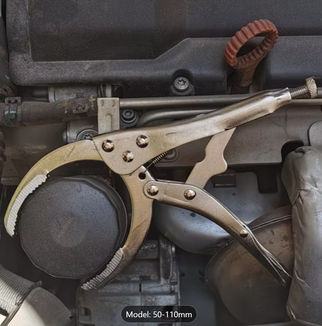 Metal clamps on a mechanical background