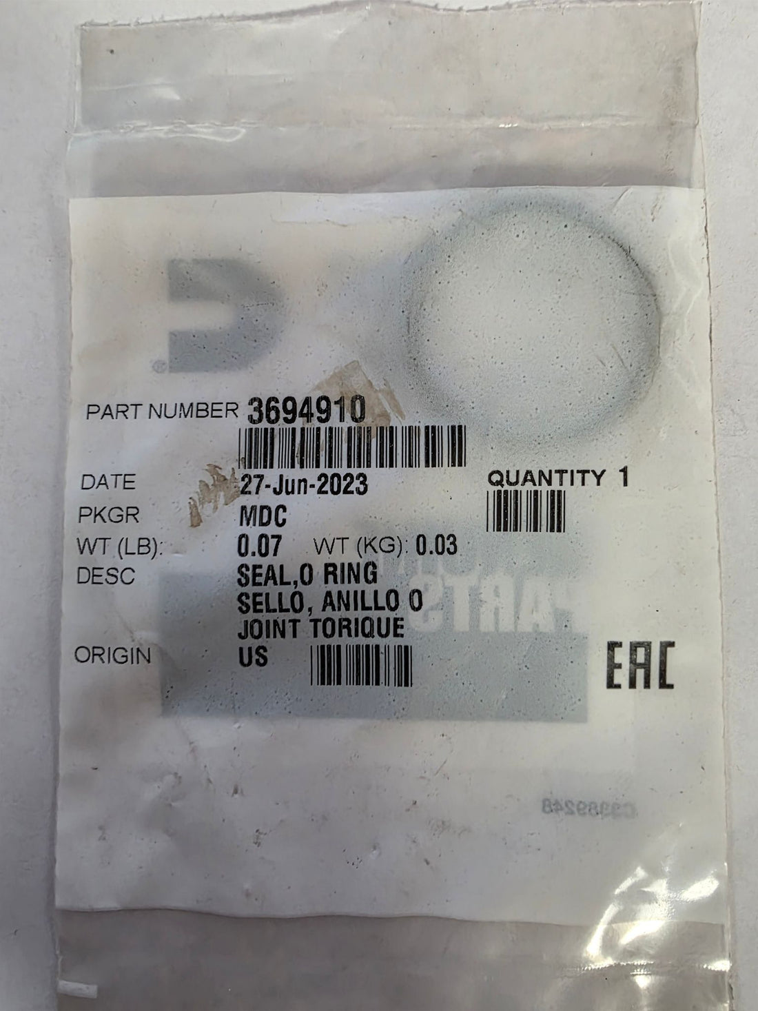 Cummins # 3694910; Replaces PAI 121163. Primarily for EPA17 12L ISX/QSX Engines