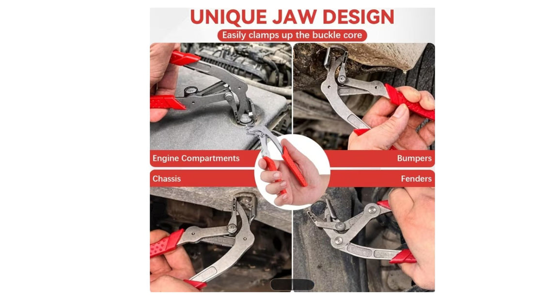 7" Light-Duty Stainless Steel Automotive Snap Pliers & Clip Remover | Red Grip