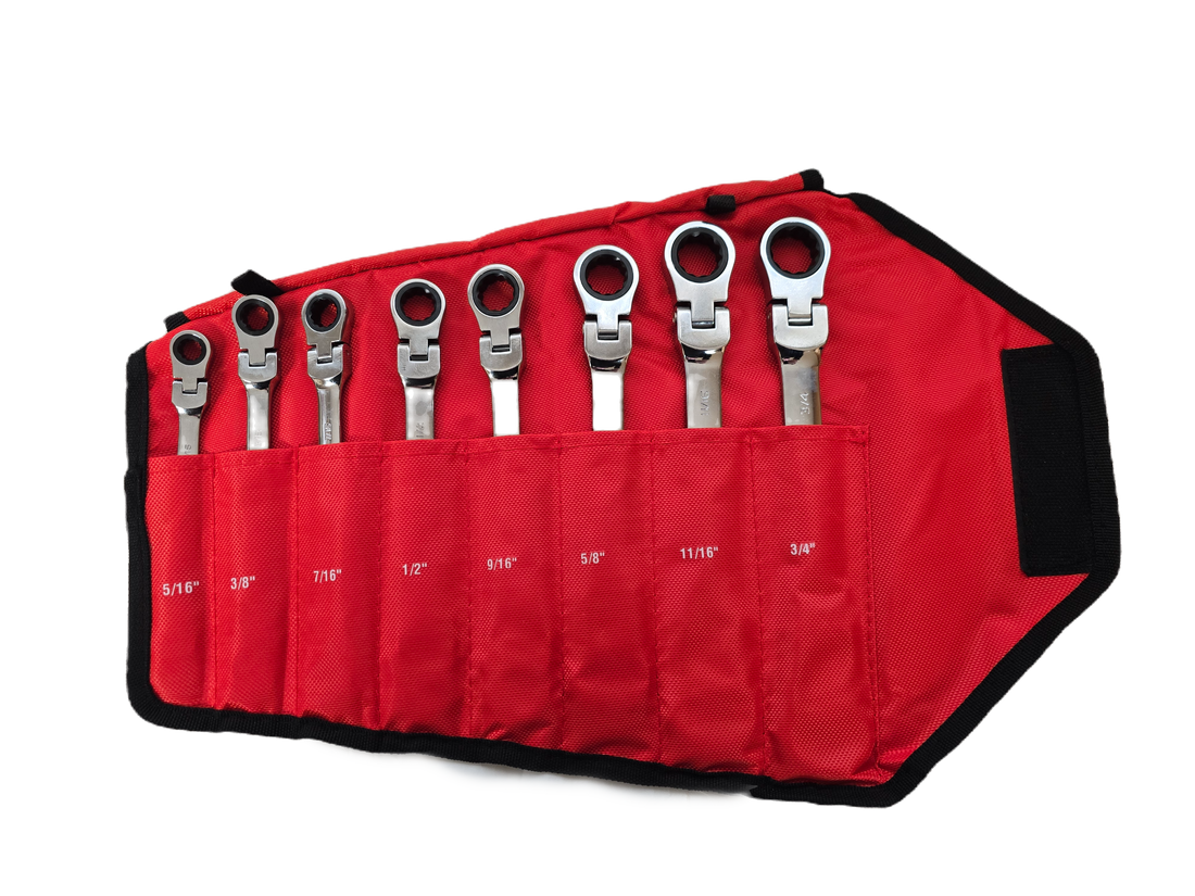 WORKPRO 8-Piece Flex-Head Ratchet Wrench Set | SAE 5/16" - 3/4" | 72-Tooth Cr-V Steel