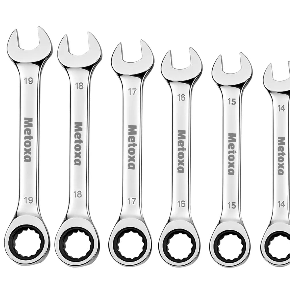 Metoxa 12-Piece Metric Combination Ratcheting Wrench Set (8mm–19mm, 72-Teeth)