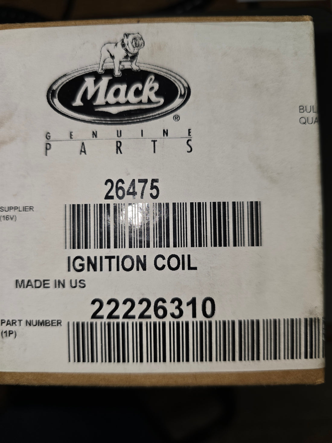Mack Truck 22226310 Ignition Coil Genuine OEM