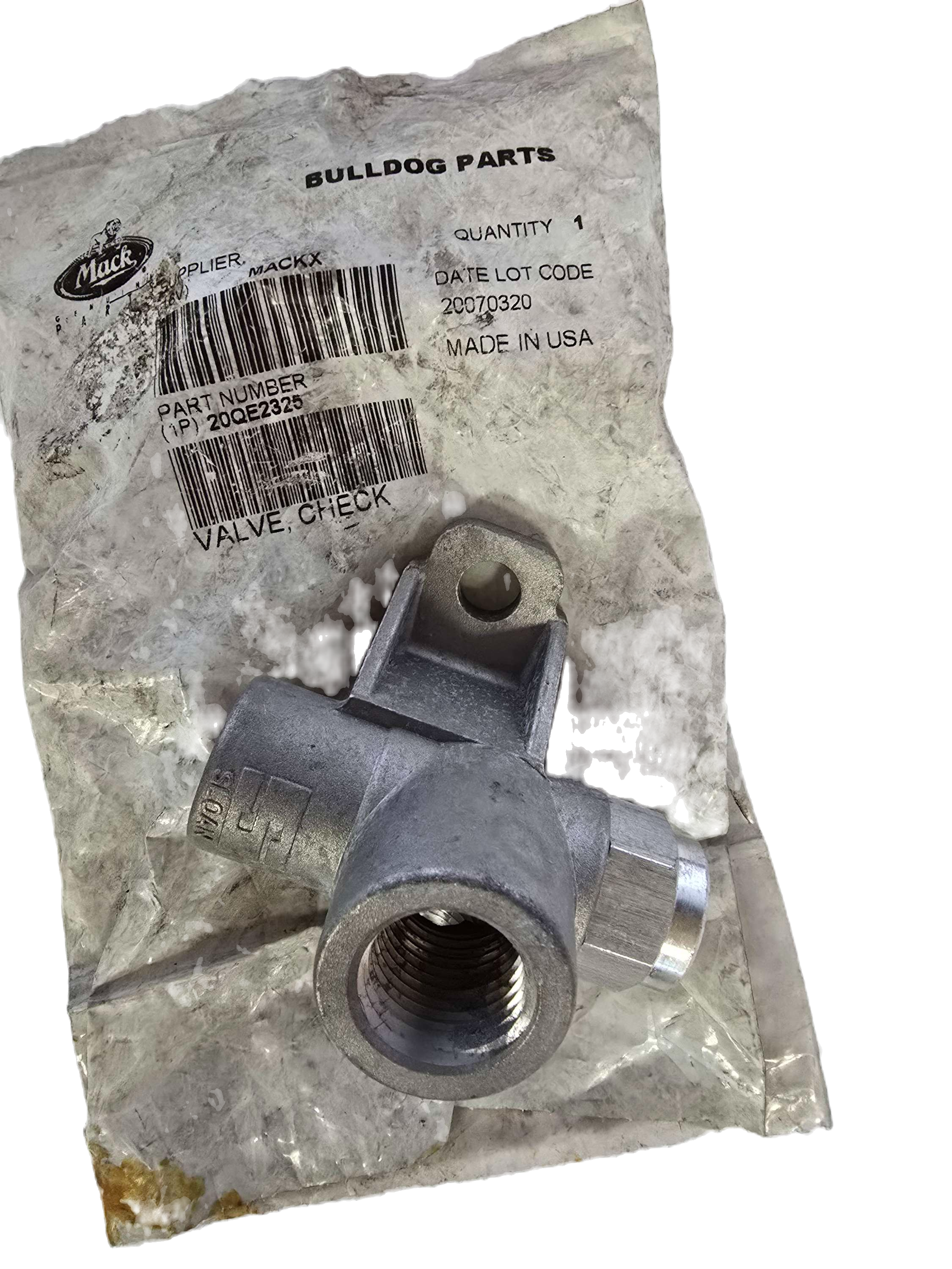 20QE2325 NOS GENUINE MACK OEM CHECK VALVE