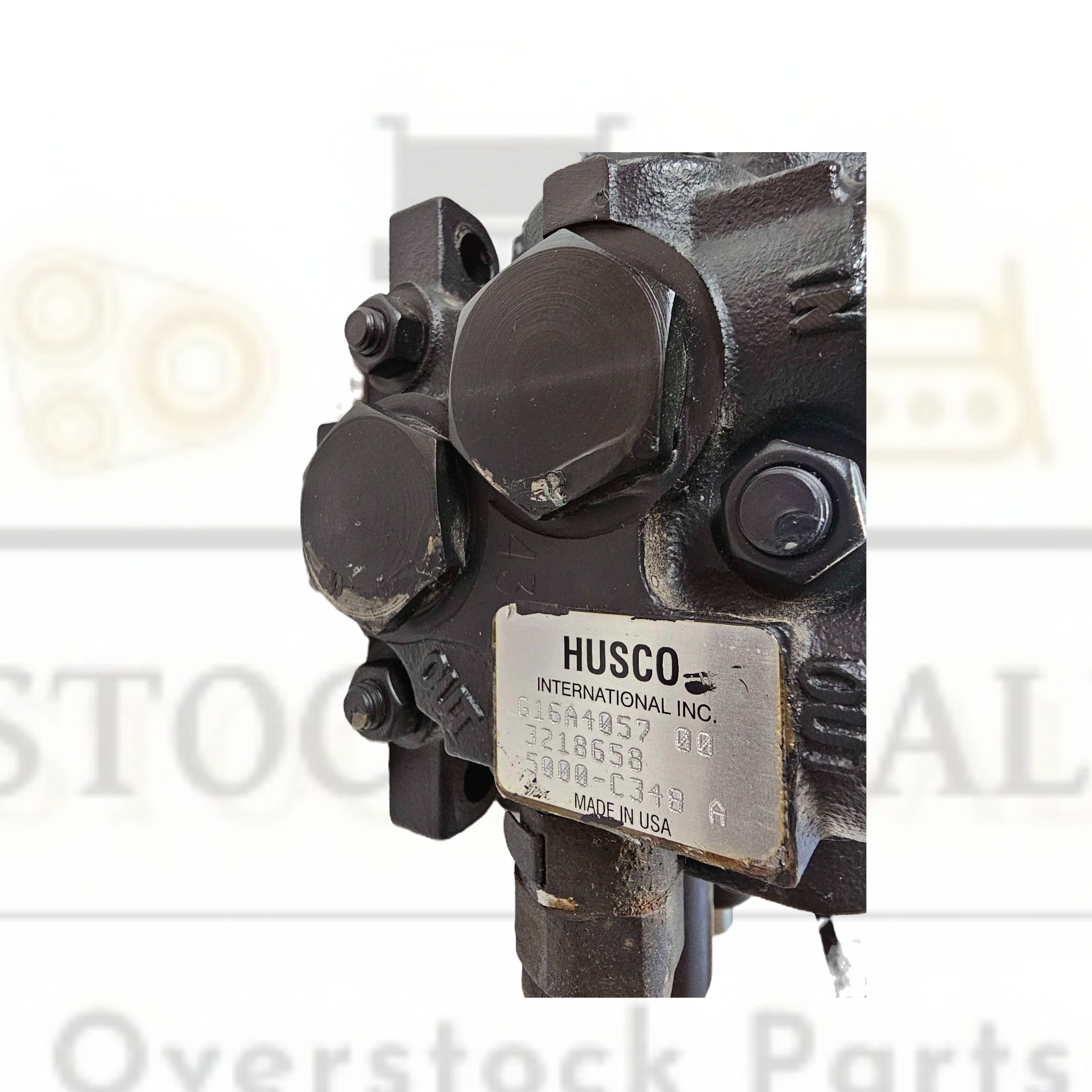 Husco mechanical component with visible branding on a white background
