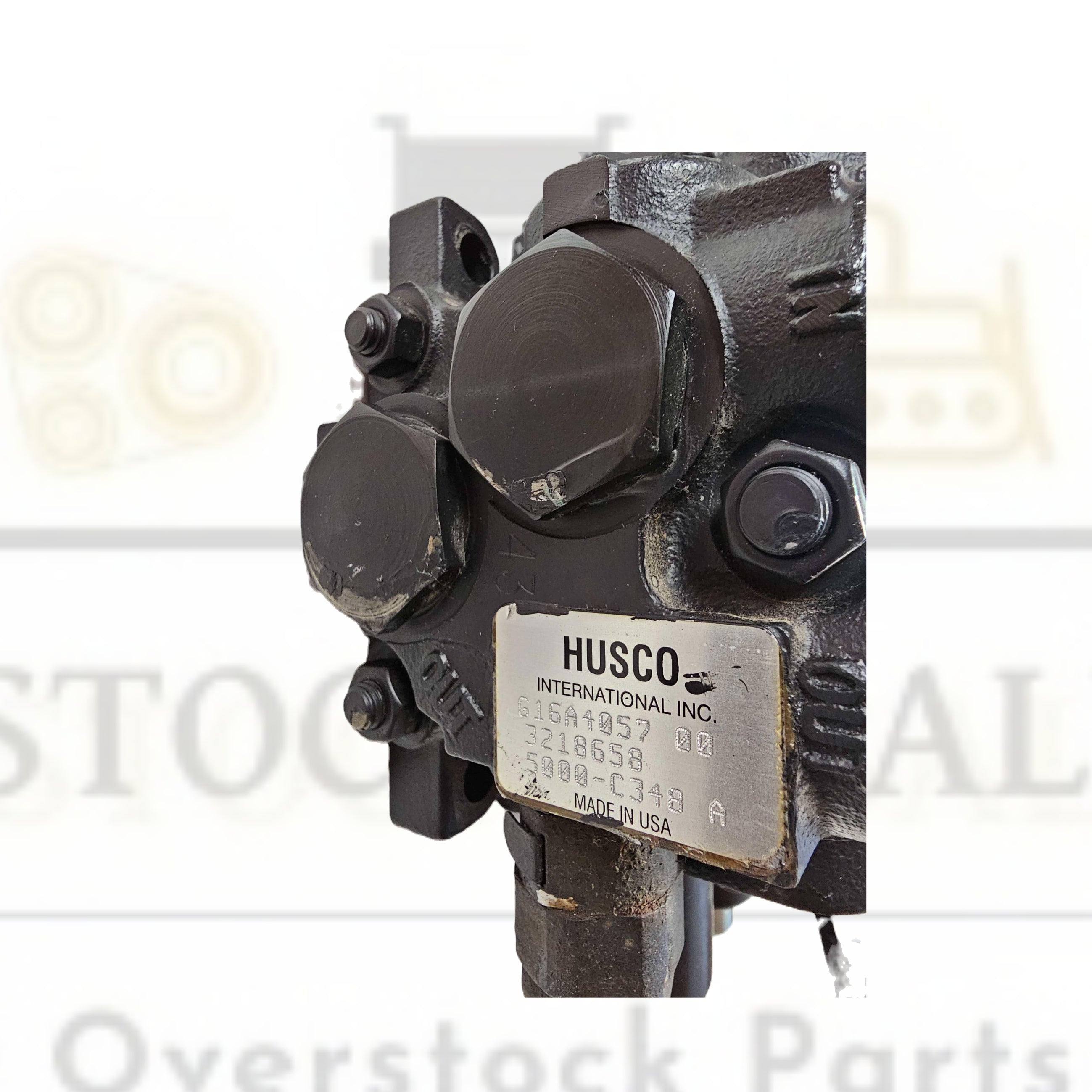 Husco mechanical component with visible branding on a white background