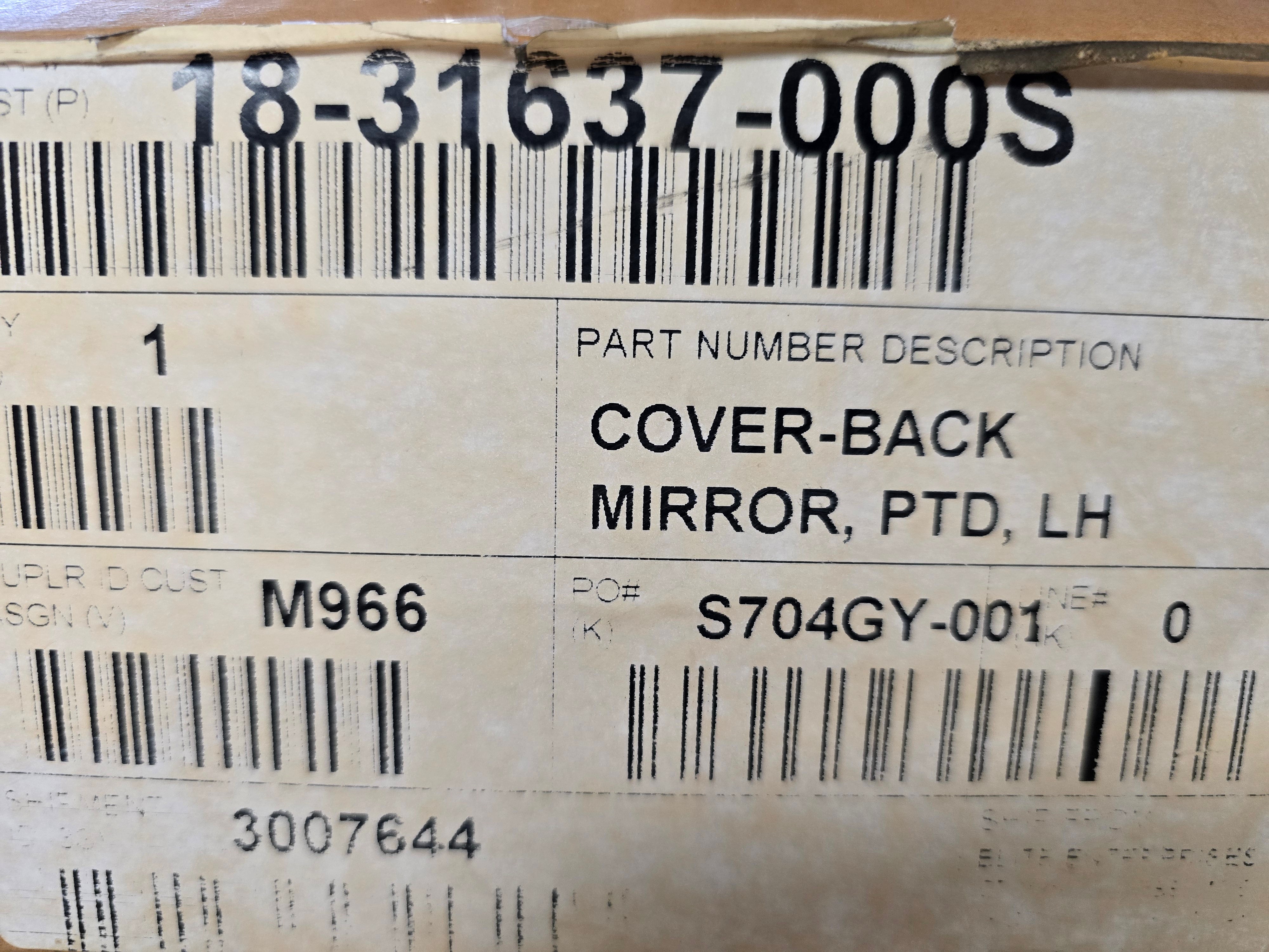 18 31637 000S | OEM Freightliner Mirror Cover