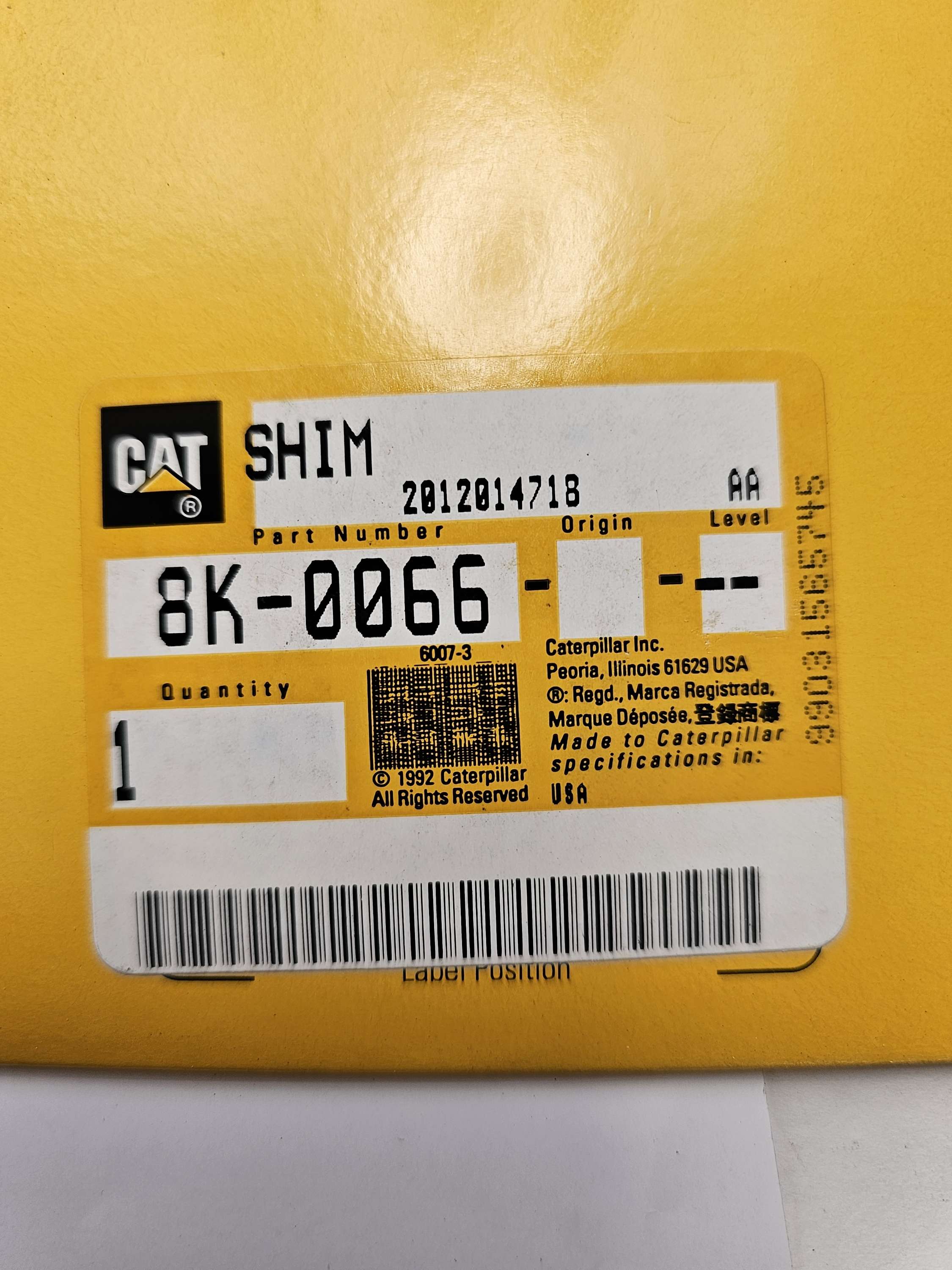 8K-0066 Shim Pack Caterpillar CAT 8K0066