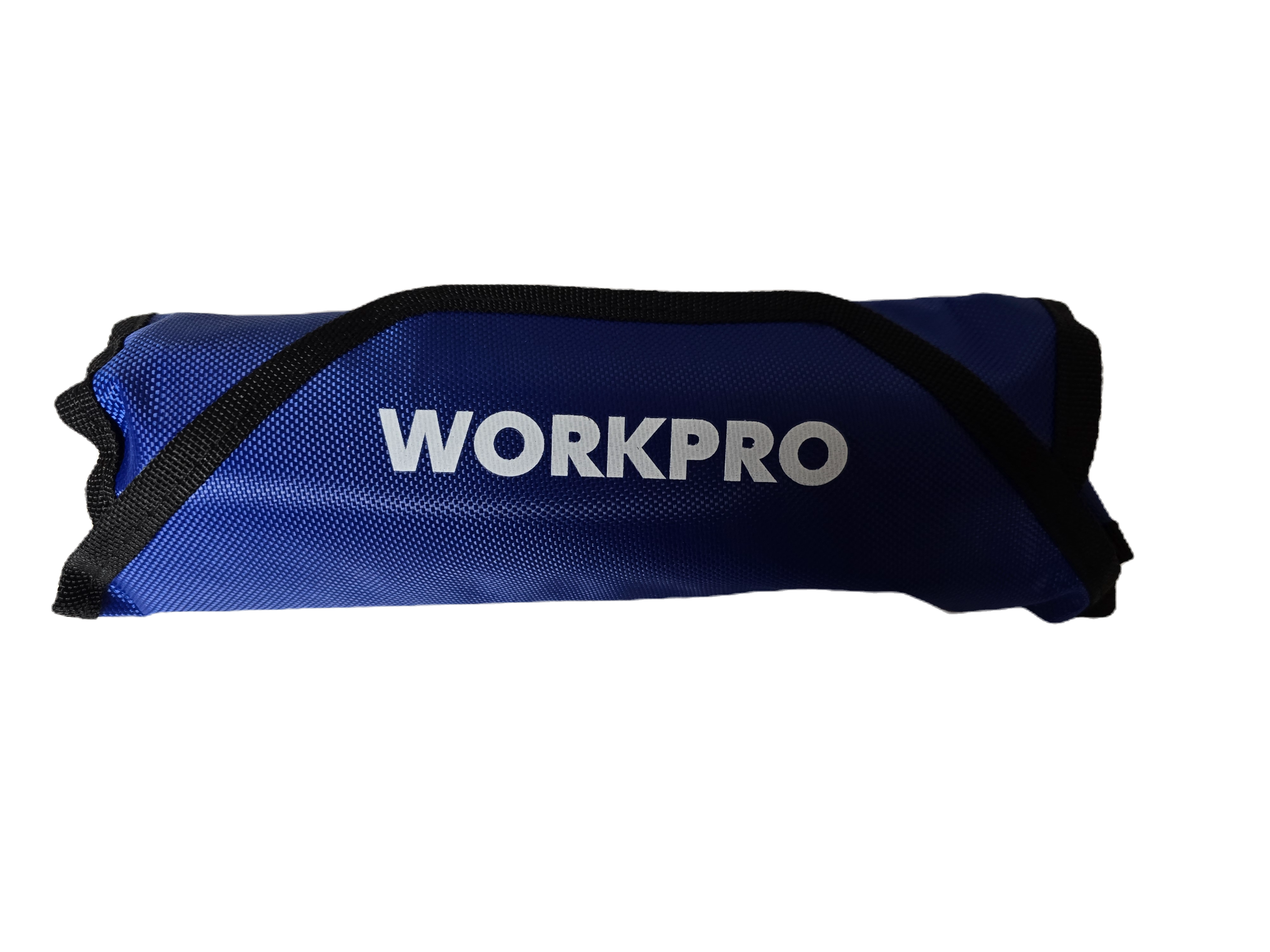 Blue roll-up mat with 'WORKPRO' branding on a white background