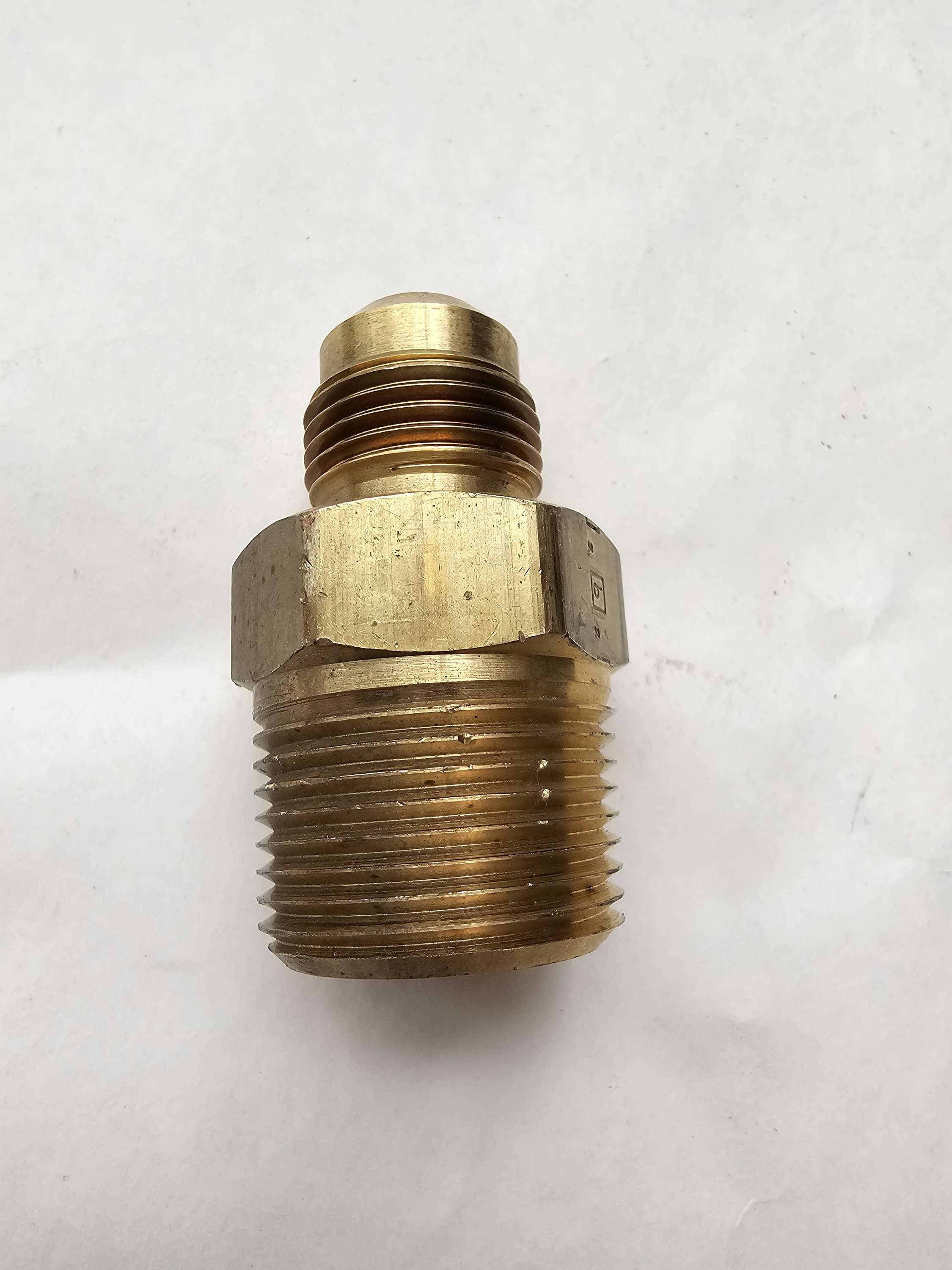 48X8X12 Brass Flare to Pipe Adapter