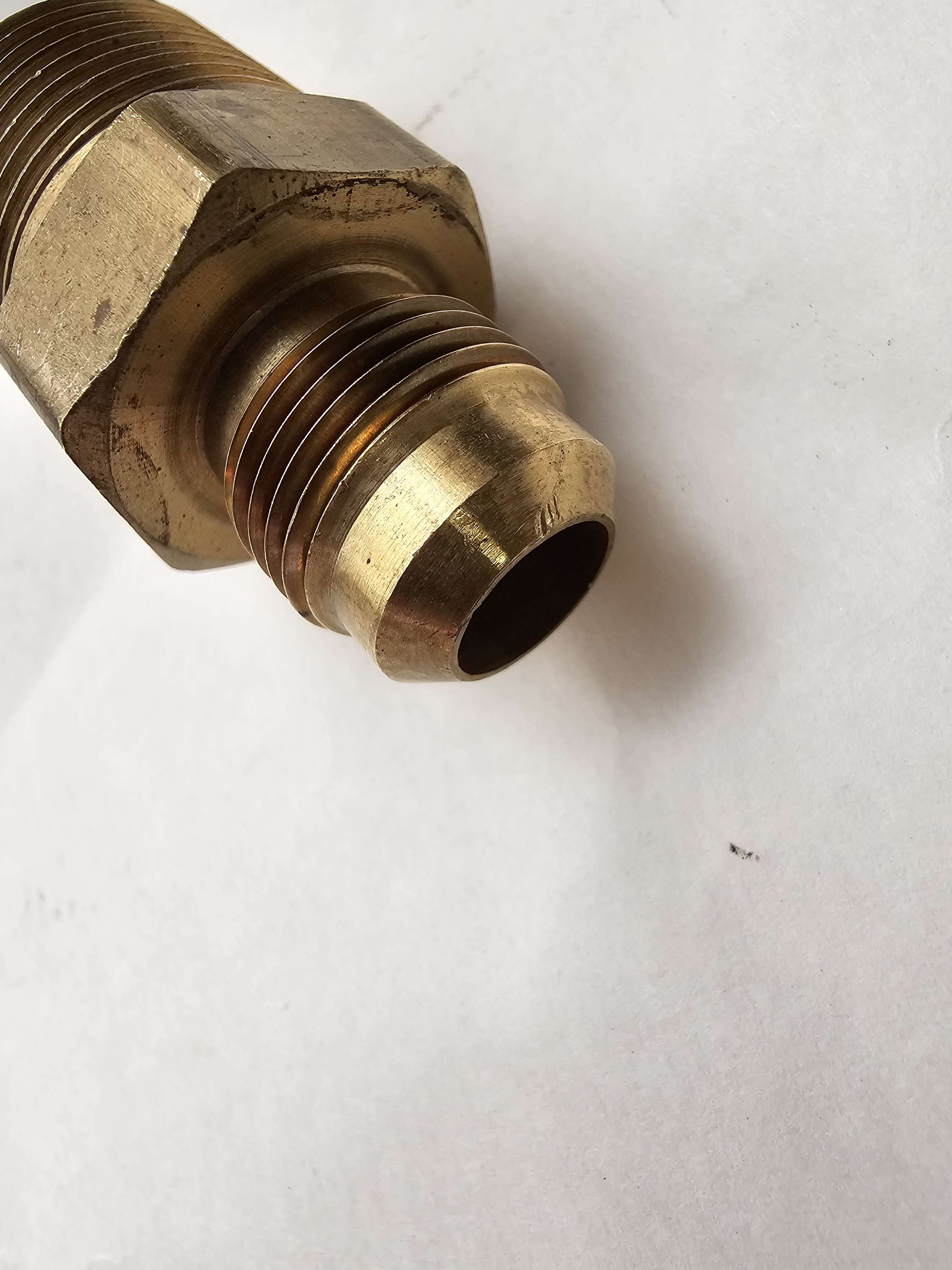 48X8X12 Brass Flare to Pipe Adapter