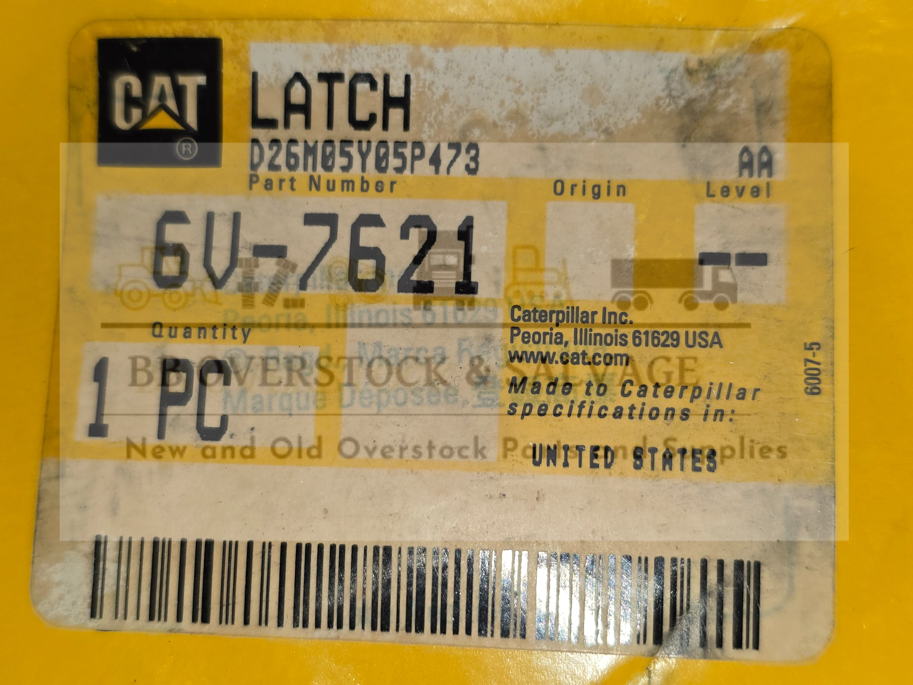 CAT 6V-7621 Rotary Latch Caterpillar 6V7621 Loader/Dozer