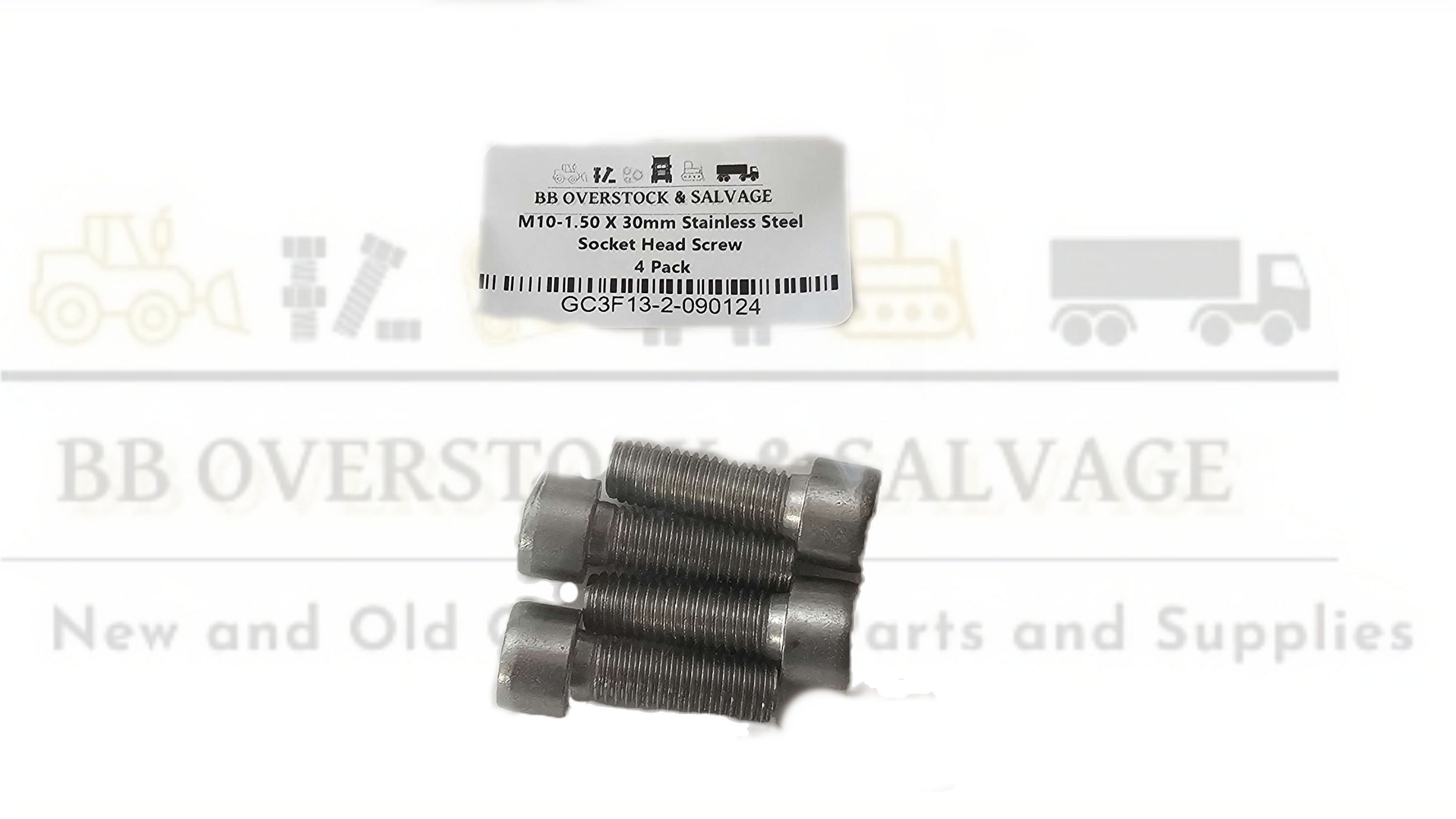 M10-1.50 X 30mm Stainless Steel Socket Head Screw 4 Pack