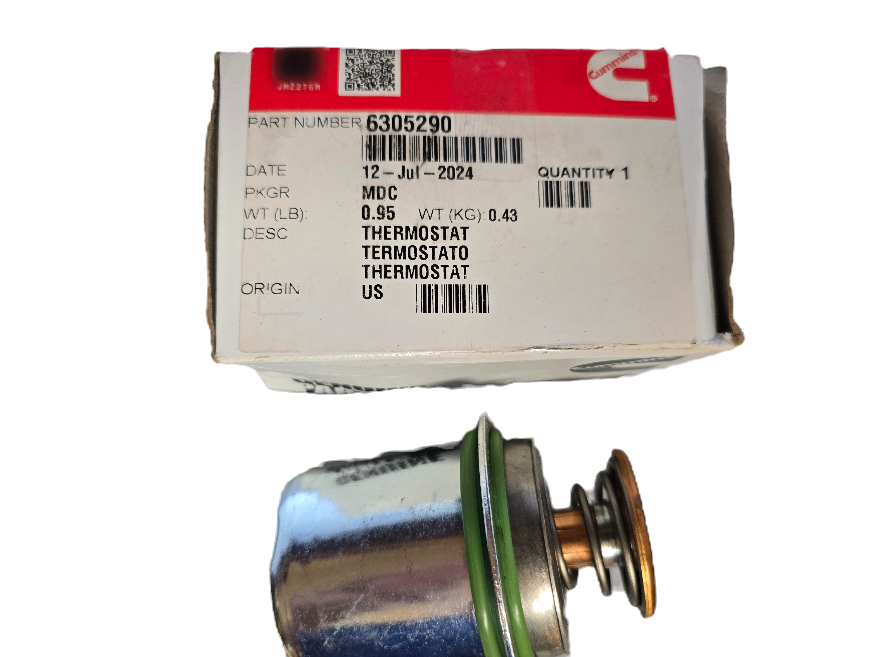 P/N: 6305290 Cummins/Onan Thermostat for Tier 2 8.3 liter ISC/ISL engines