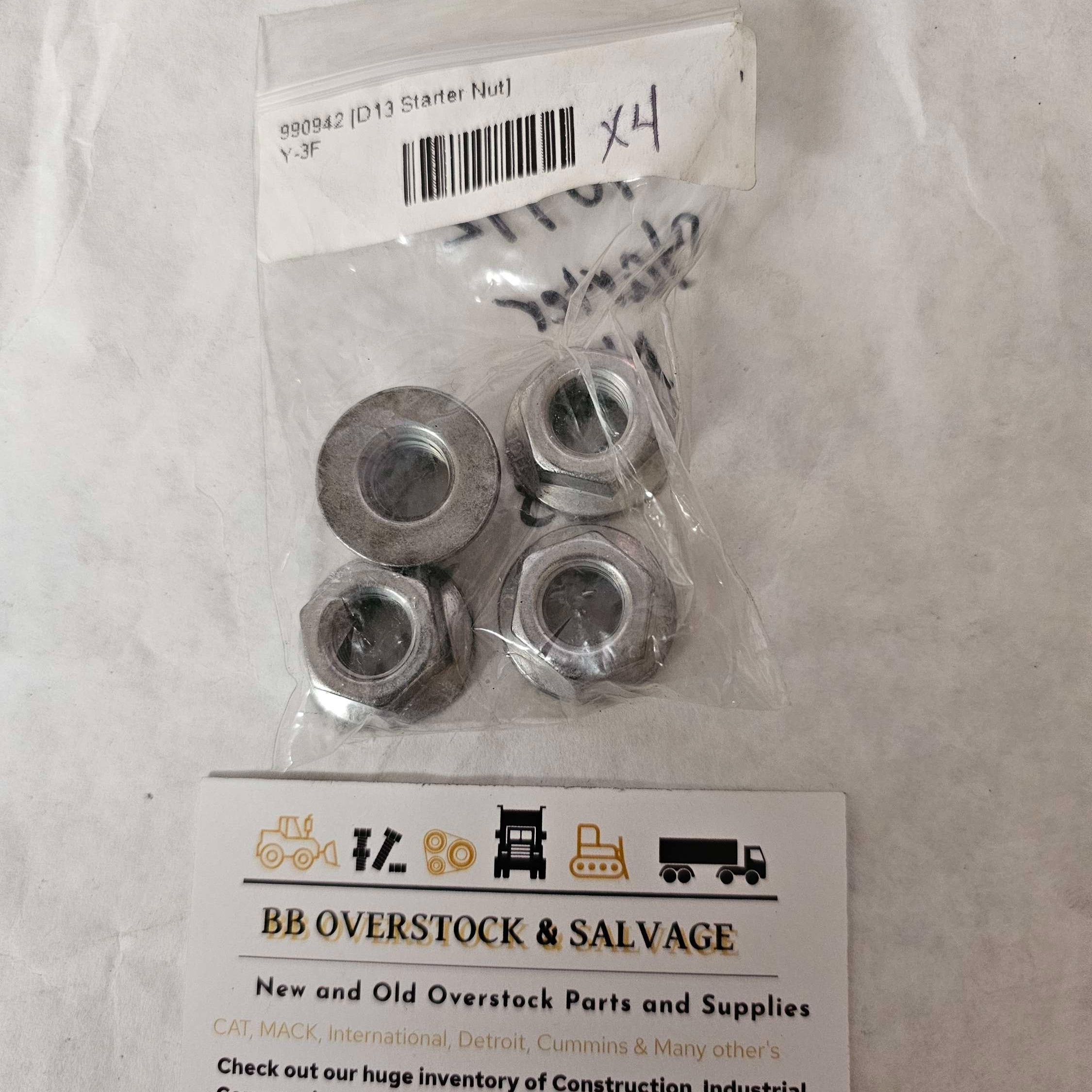 990952 Starter Nut Volvo Mack Truck (4-pack)