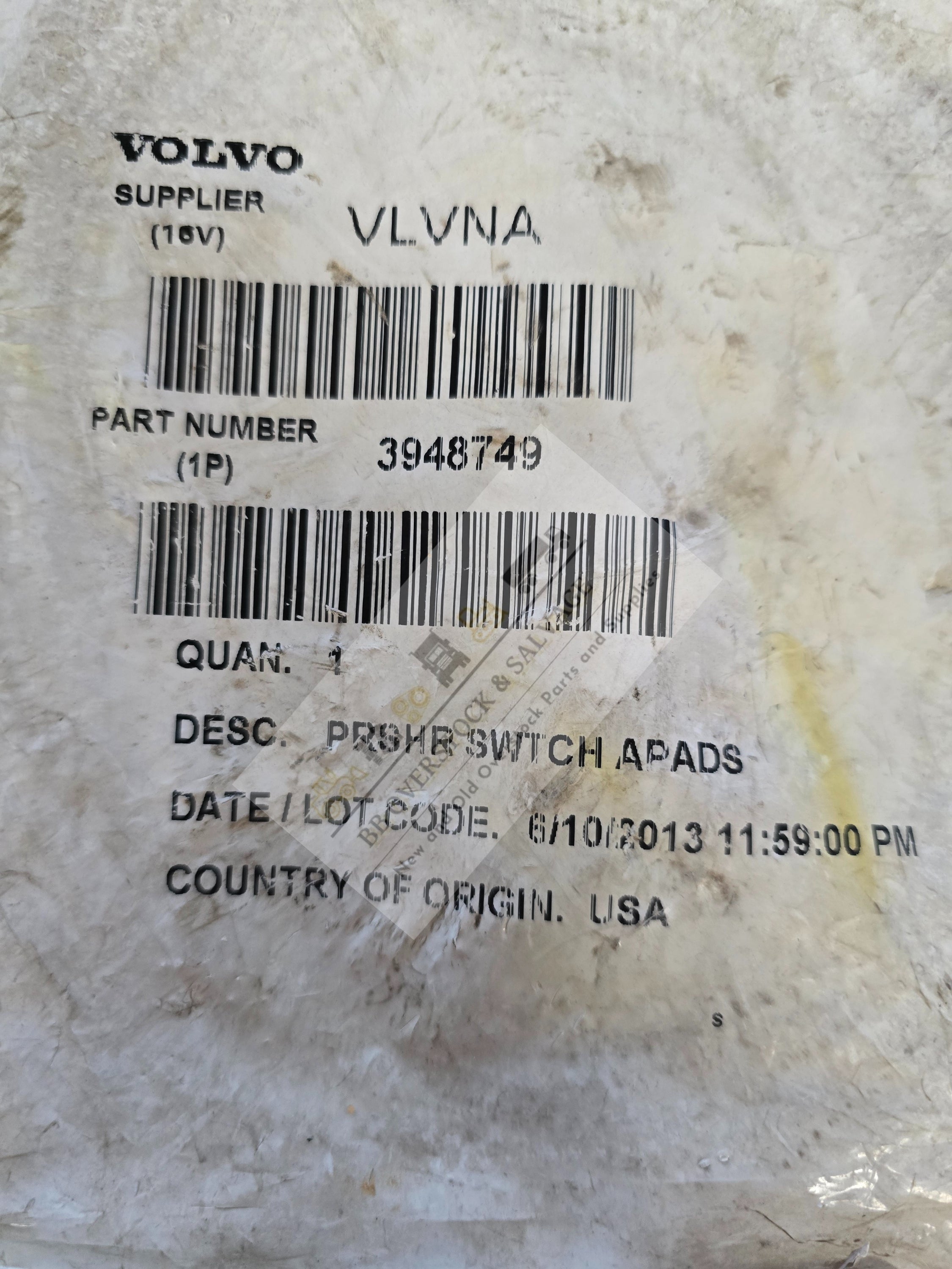 Genuine Volvo P/N | 3948749 APADS Index Pressure switch
