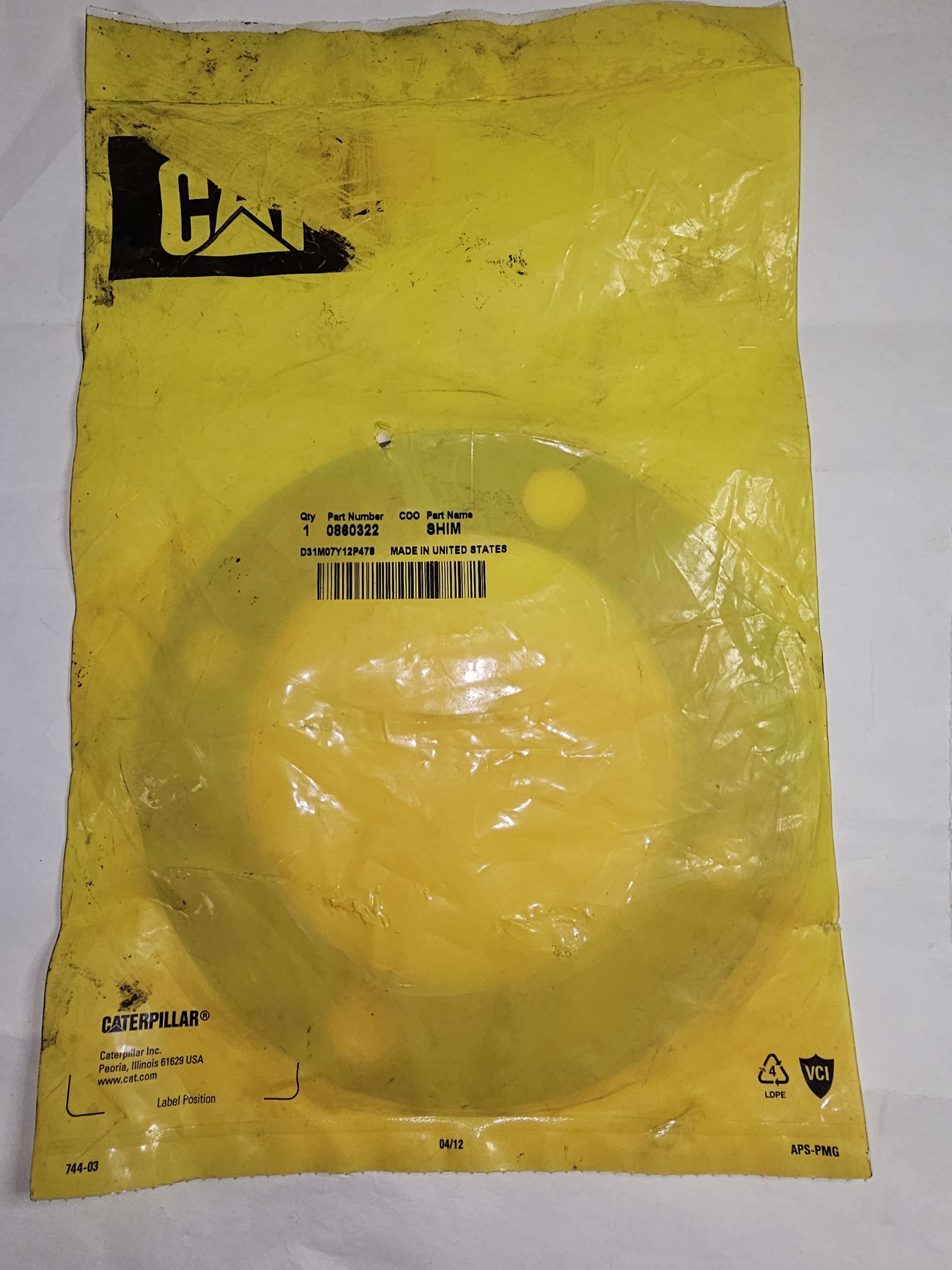 086-0322 1mm Thickness Steel Shim 0860322