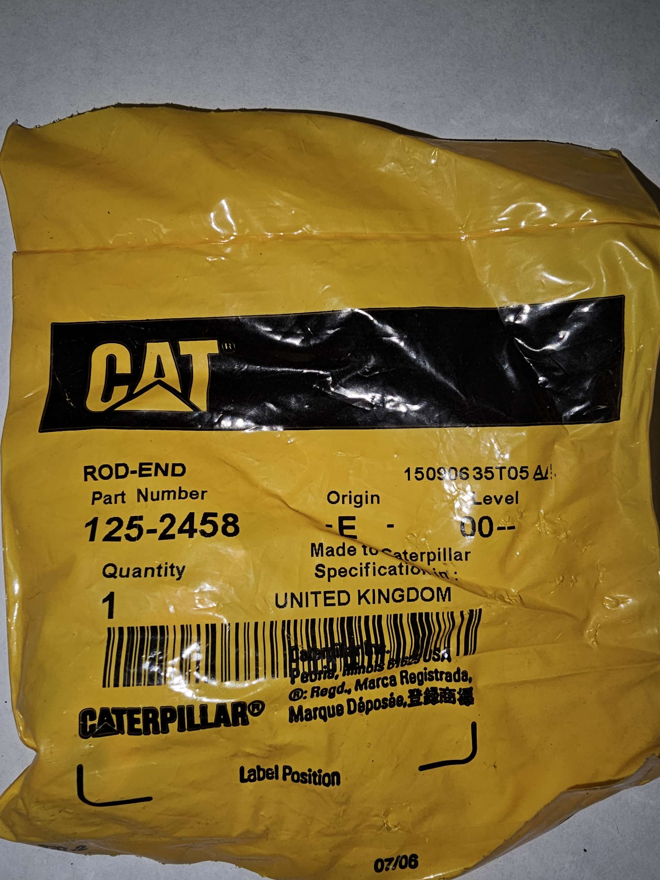 125-2458 Rod End Caterpillar CAT 1252458