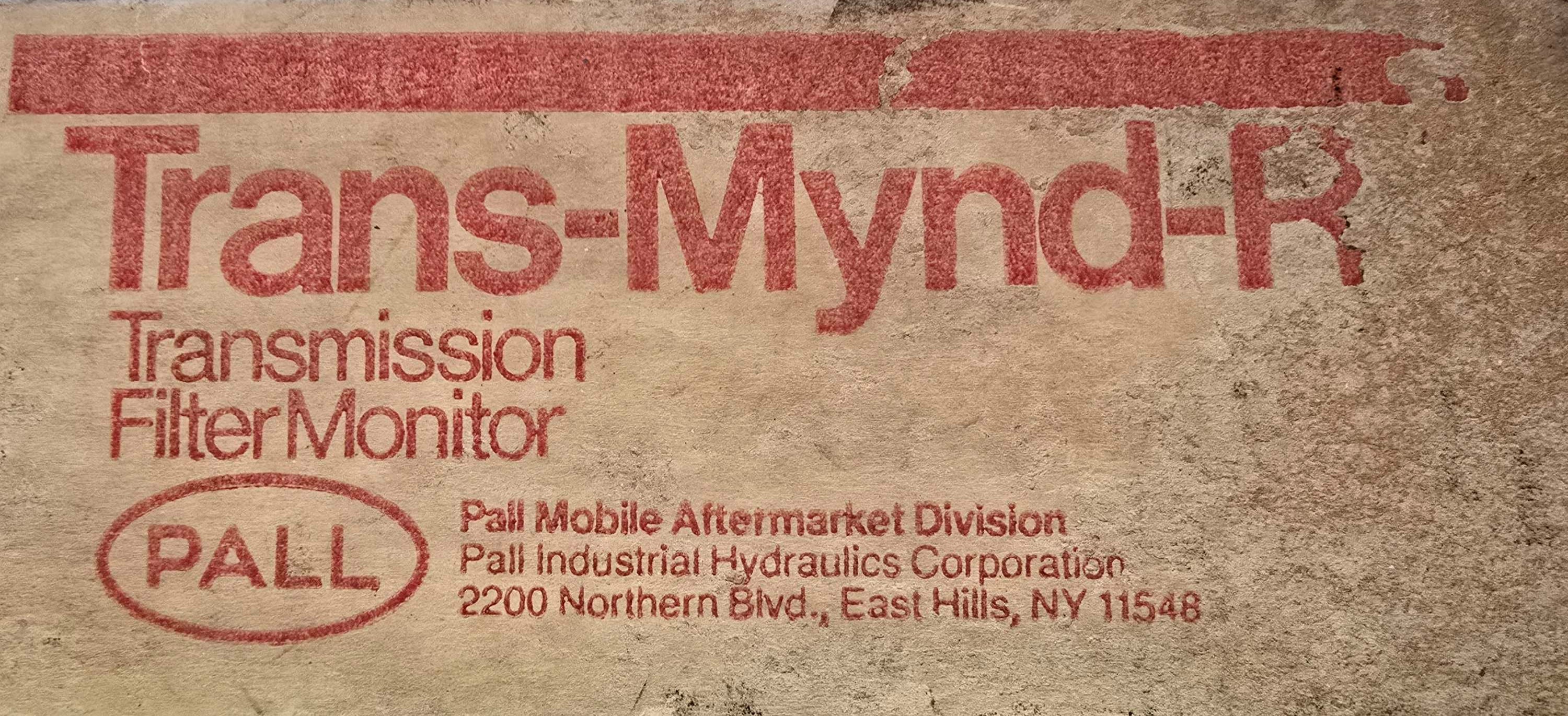 TMR-8000 Navistar Transmission Filter Monitor: Pall Trans-Mynd-R